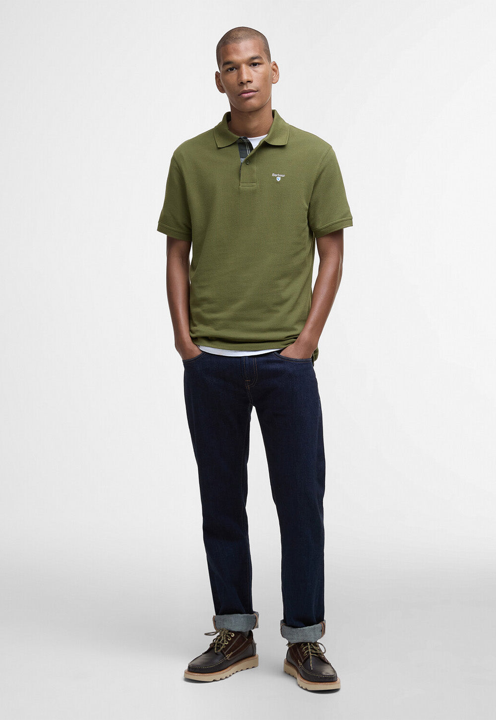 Tartan Pique Polo Shirt - Winter Moss