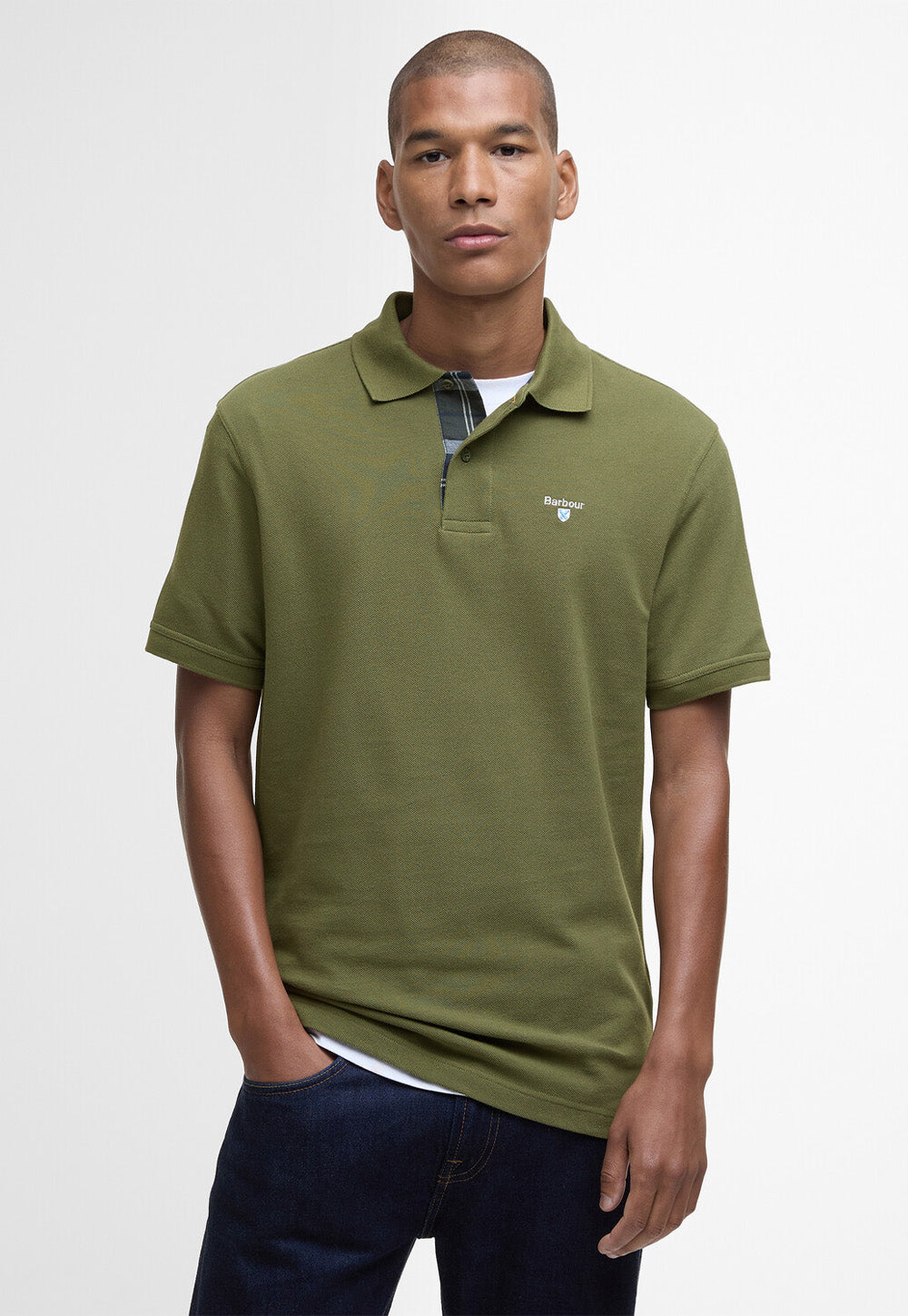 Tartan Pique Polo Shirt - Winter Moss