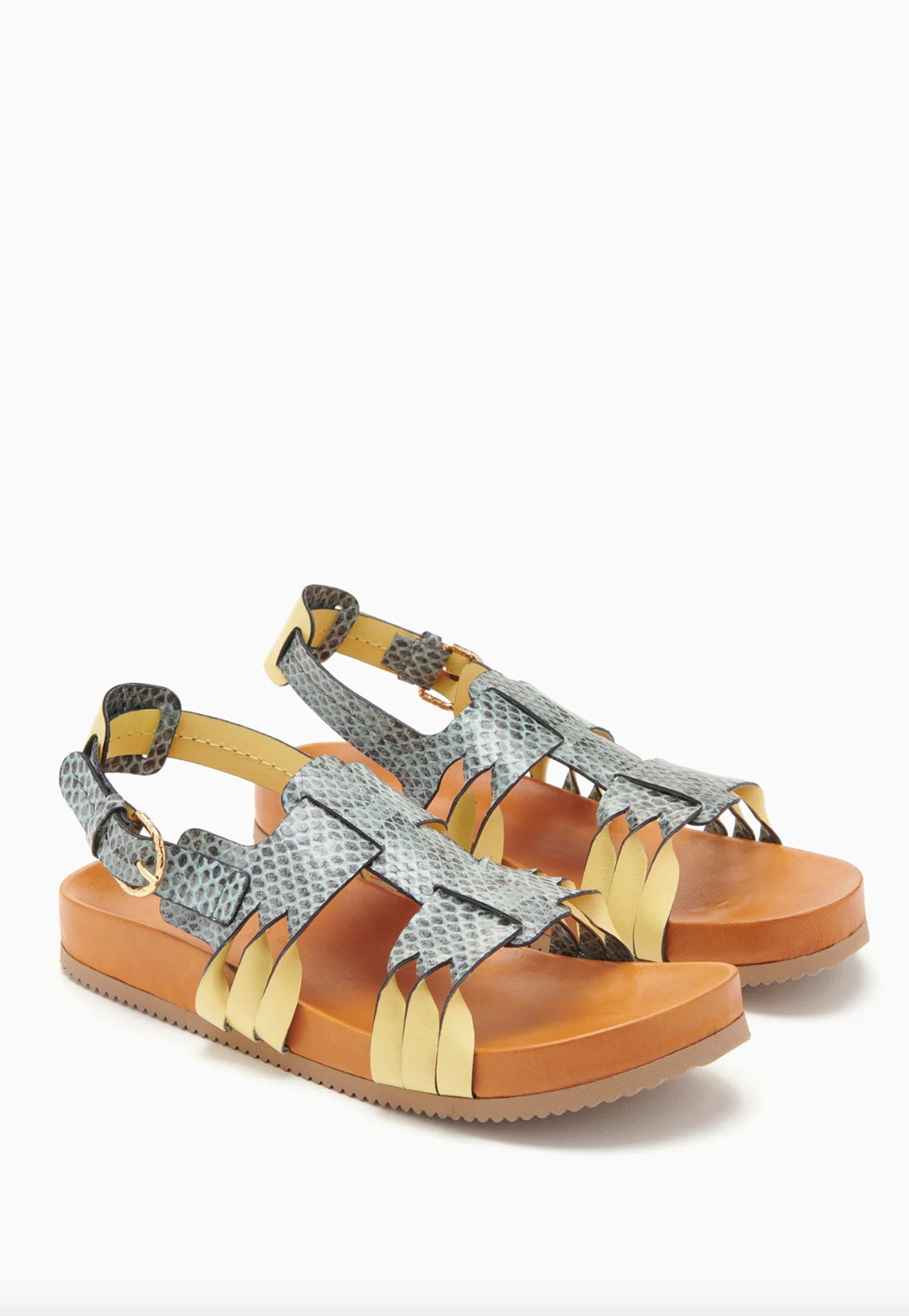 Alma Twisted Contrast Sandal - Emerald sold by Angel Divine