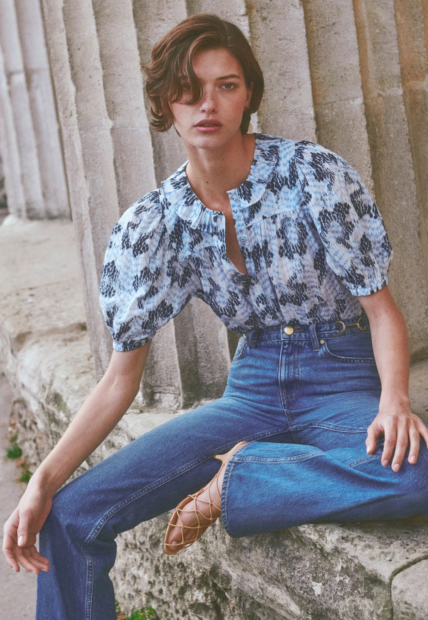 Amaria SS Cotton Top - Ciel