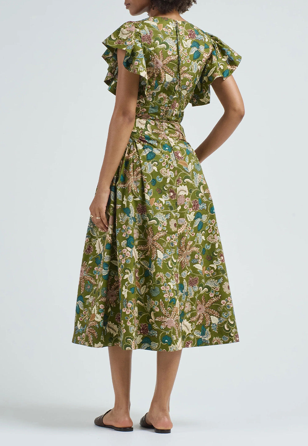 Darya Drop Waist Midi Dress - Lichen