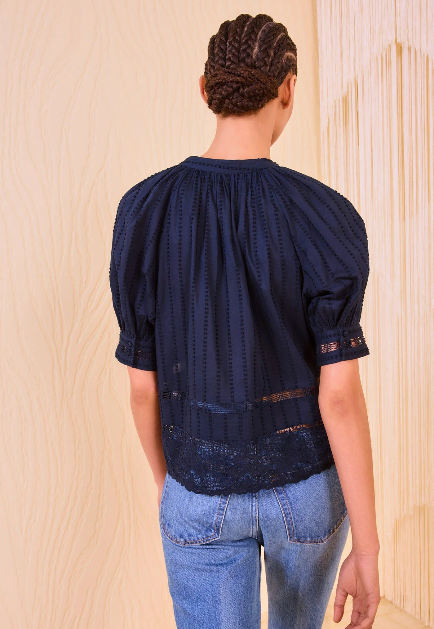 Faye Puff Sleeve Blouse - Midnight