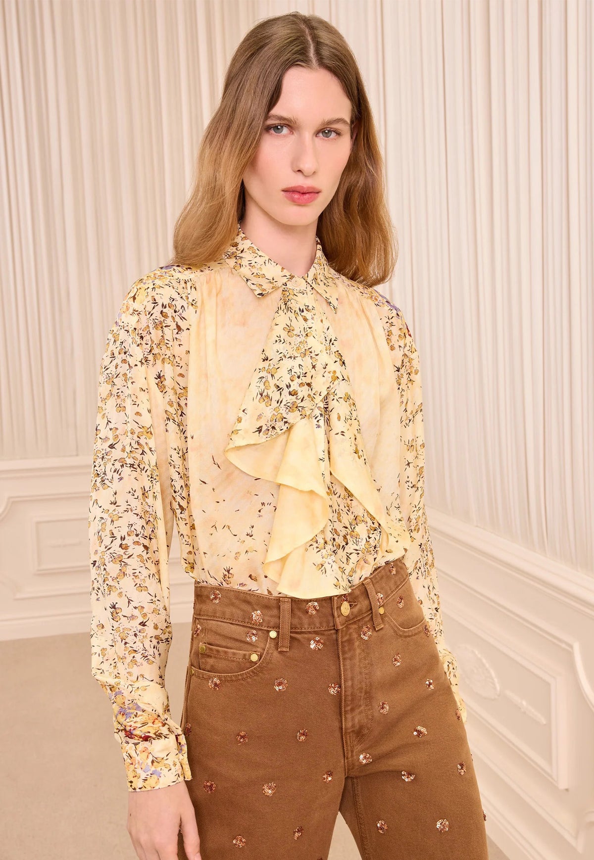 Gesture LS Silk Blouse - Forsythia