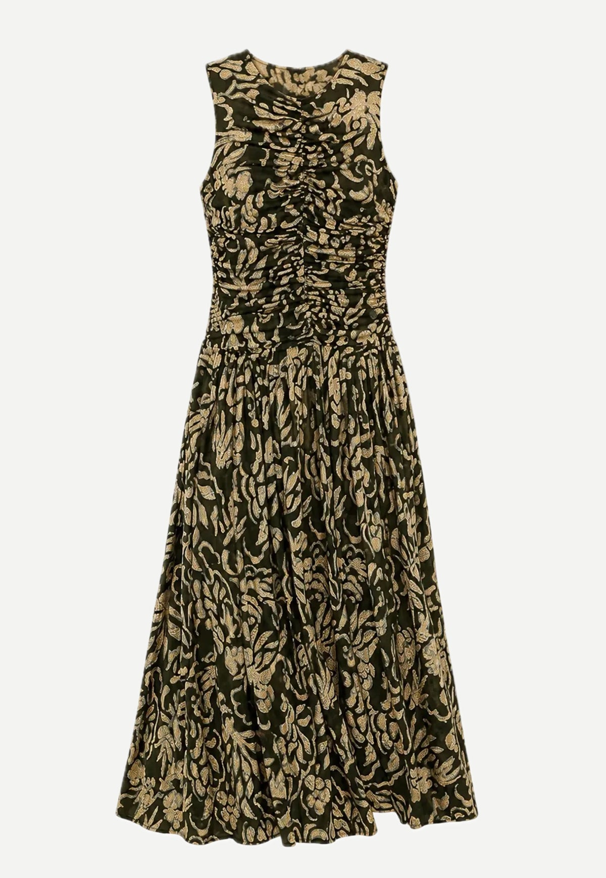 Elora SL Jersey Dress - Khaki Floral