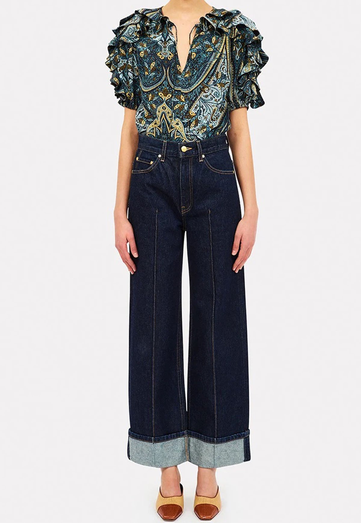 Josephine SS Silk Top - Prussian