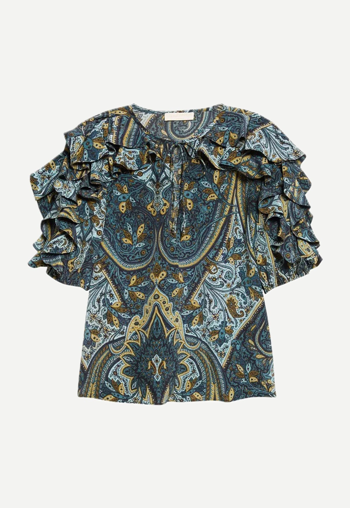 Josephine SS Silk Top - Prussian