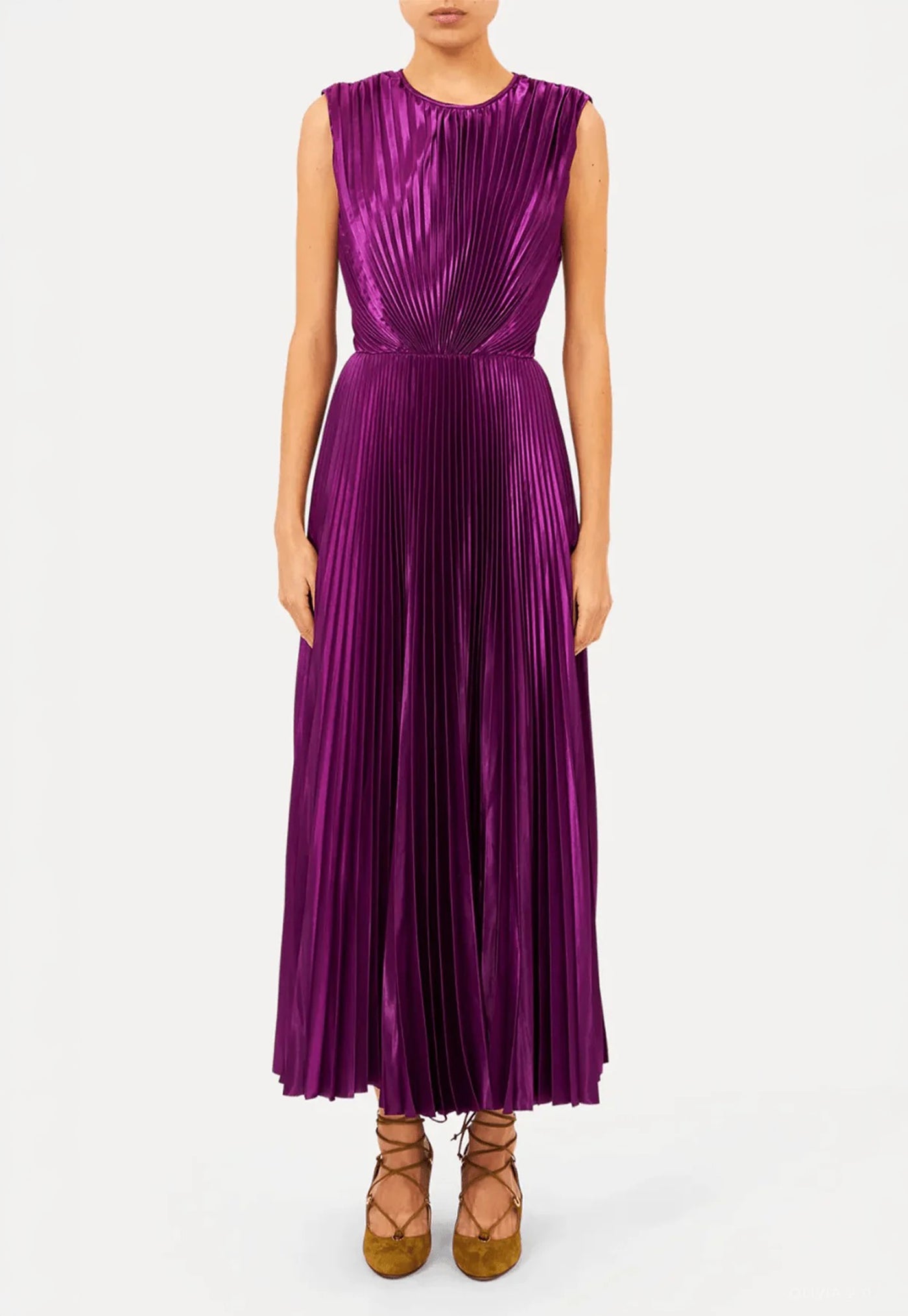 Malin SS Satin Dress - Amaranth