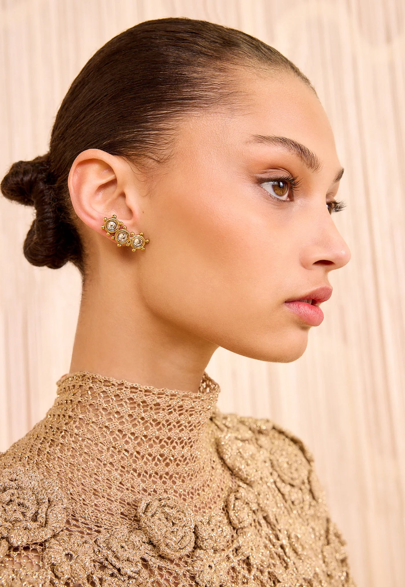 Kavi Crystal Mix Stud Climber Earring