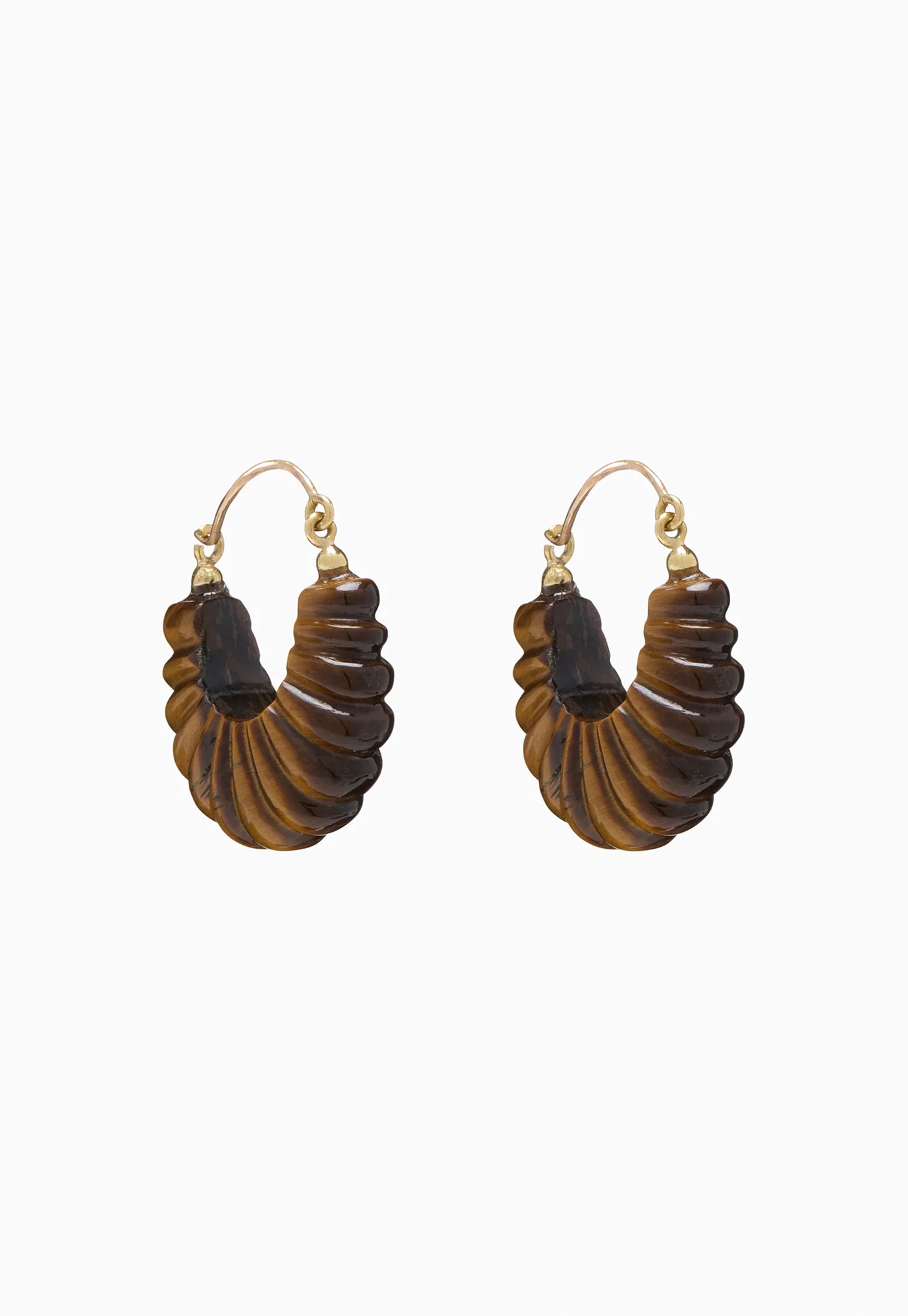 Zora Carved Shell Hoop Earring