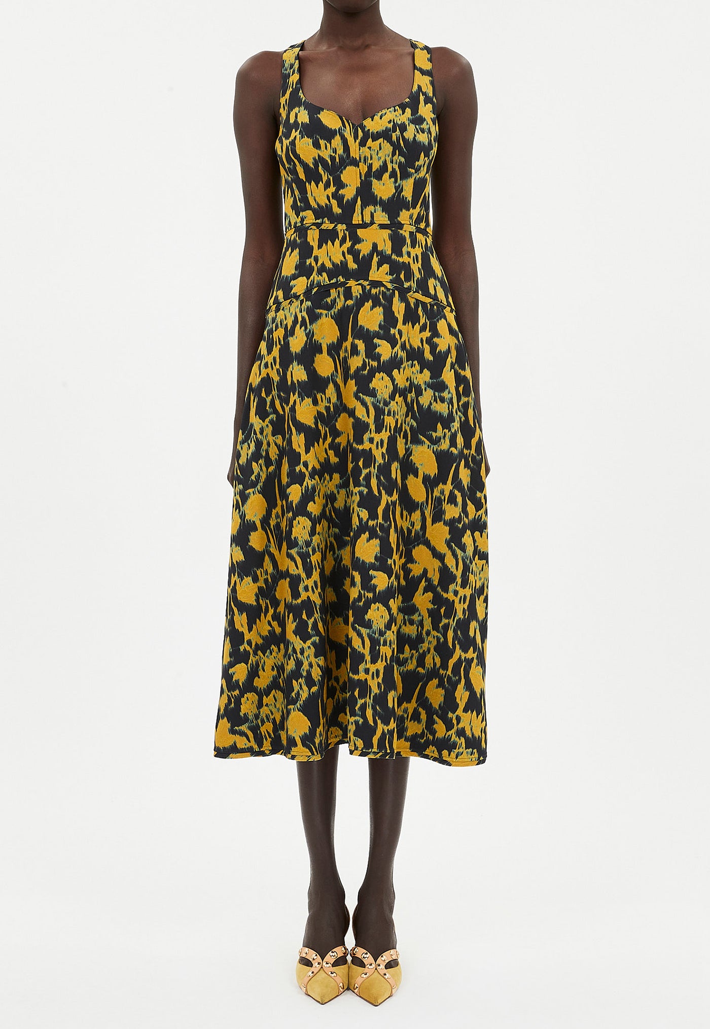 Vivi Sweetheart Neckline Midi Dress - Verdite