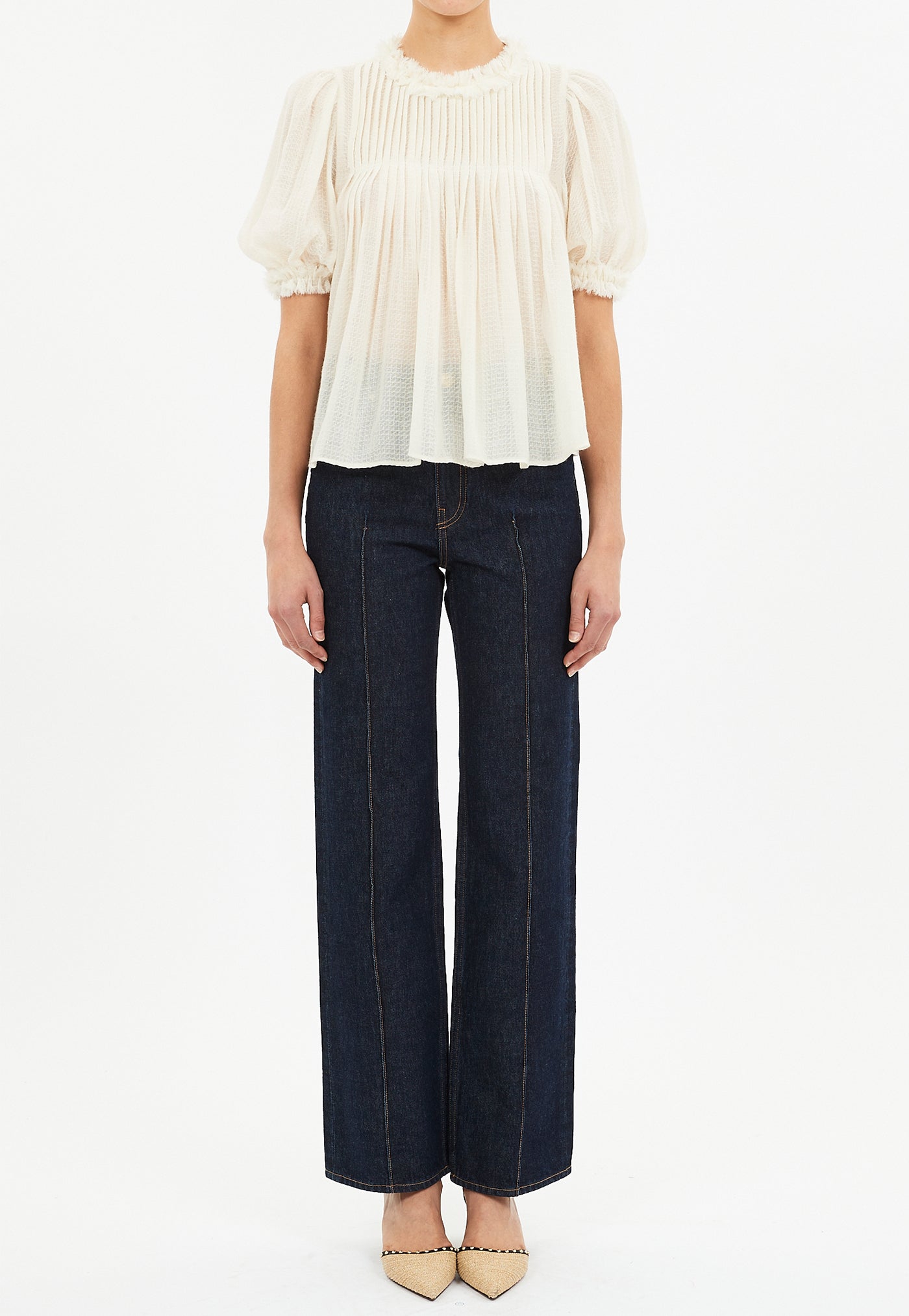 Karlyn Puff Sleeve Top - Cowrie