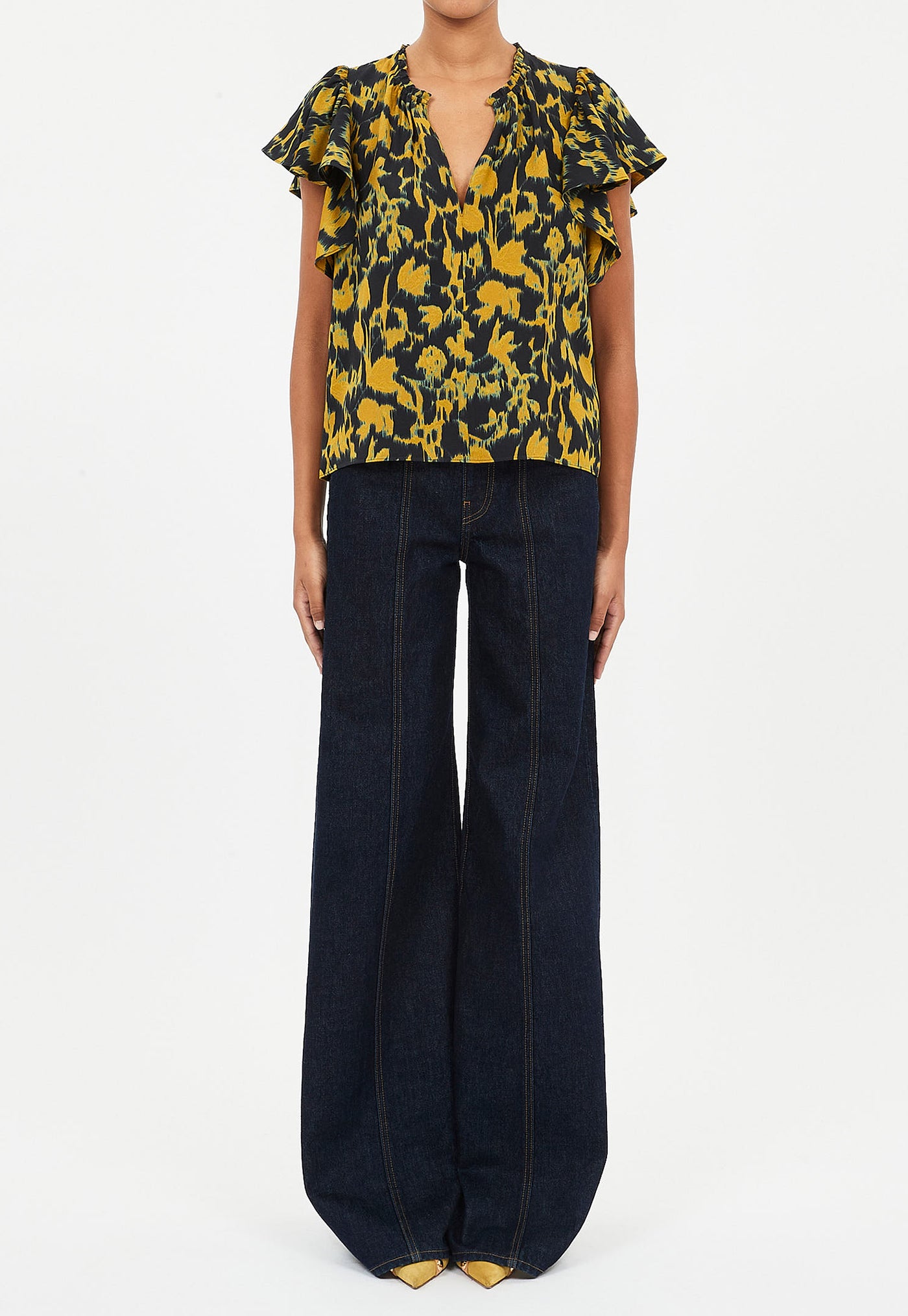 Lilo Flutter Sleeve Blouse - Verdite