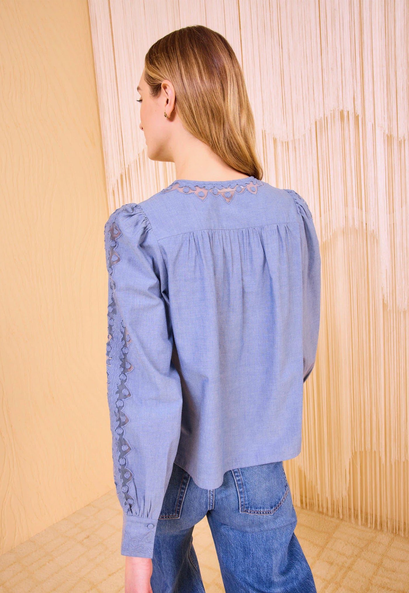 Kady Long Sleeve Blouse - Chambray
