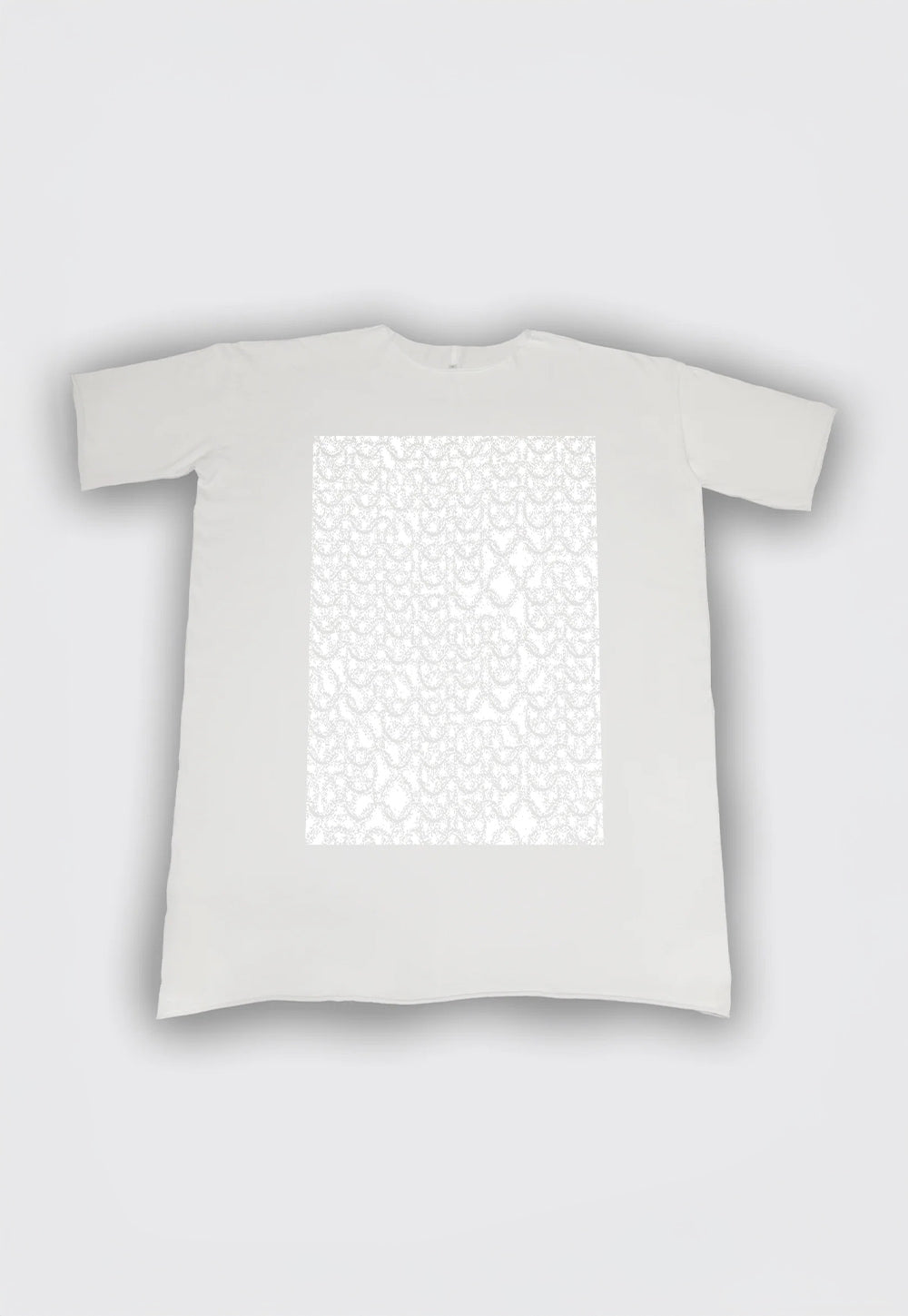Chainmail Long Tee - White/White