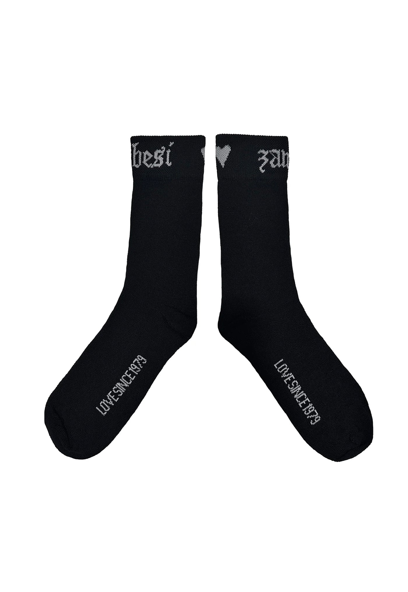 Merino Heart Sox - Black/Bone