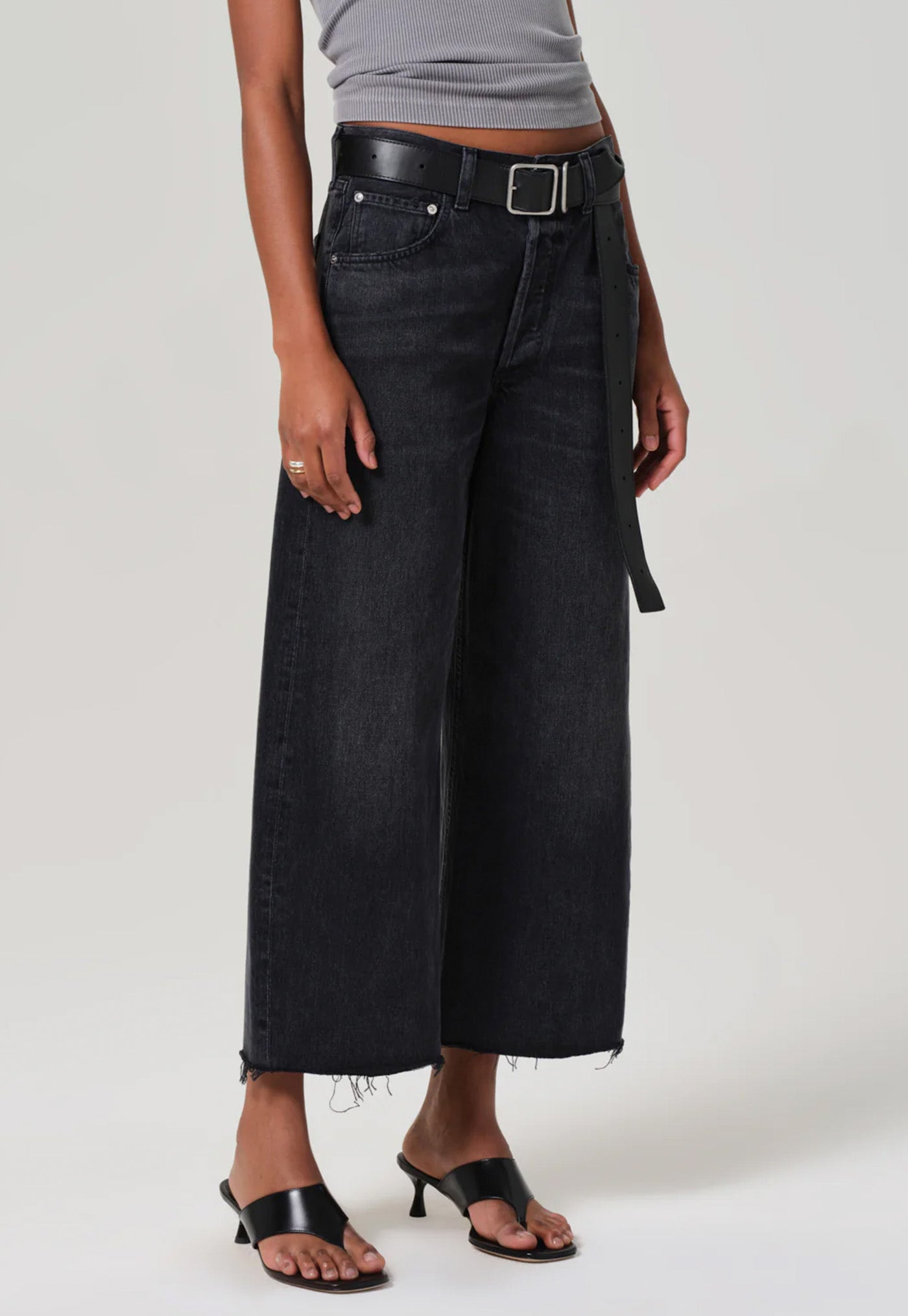 Ayla Raw Hem Crop Jean - Bronson