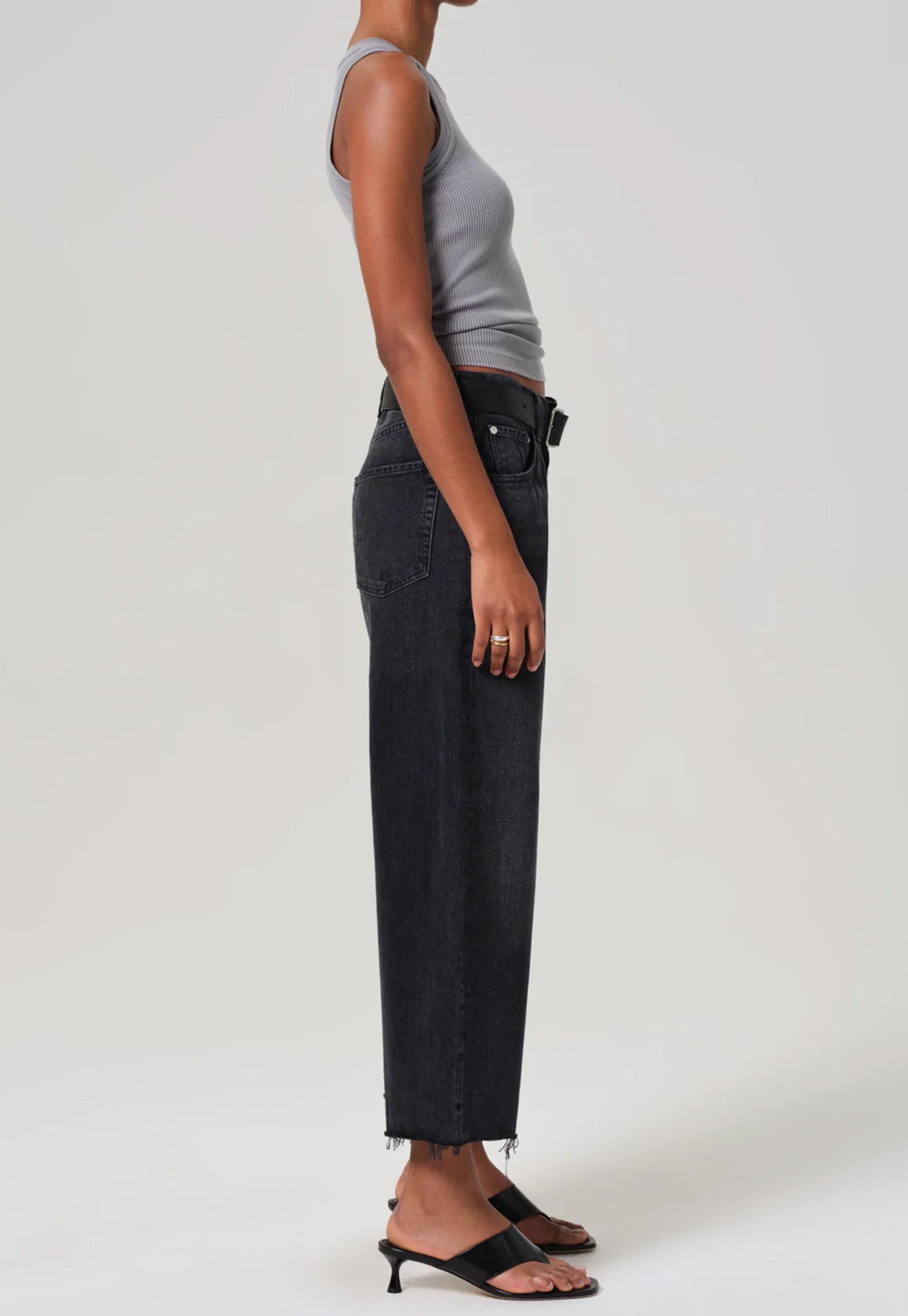 Ayla Raw Hem Crop Jean - Bronson