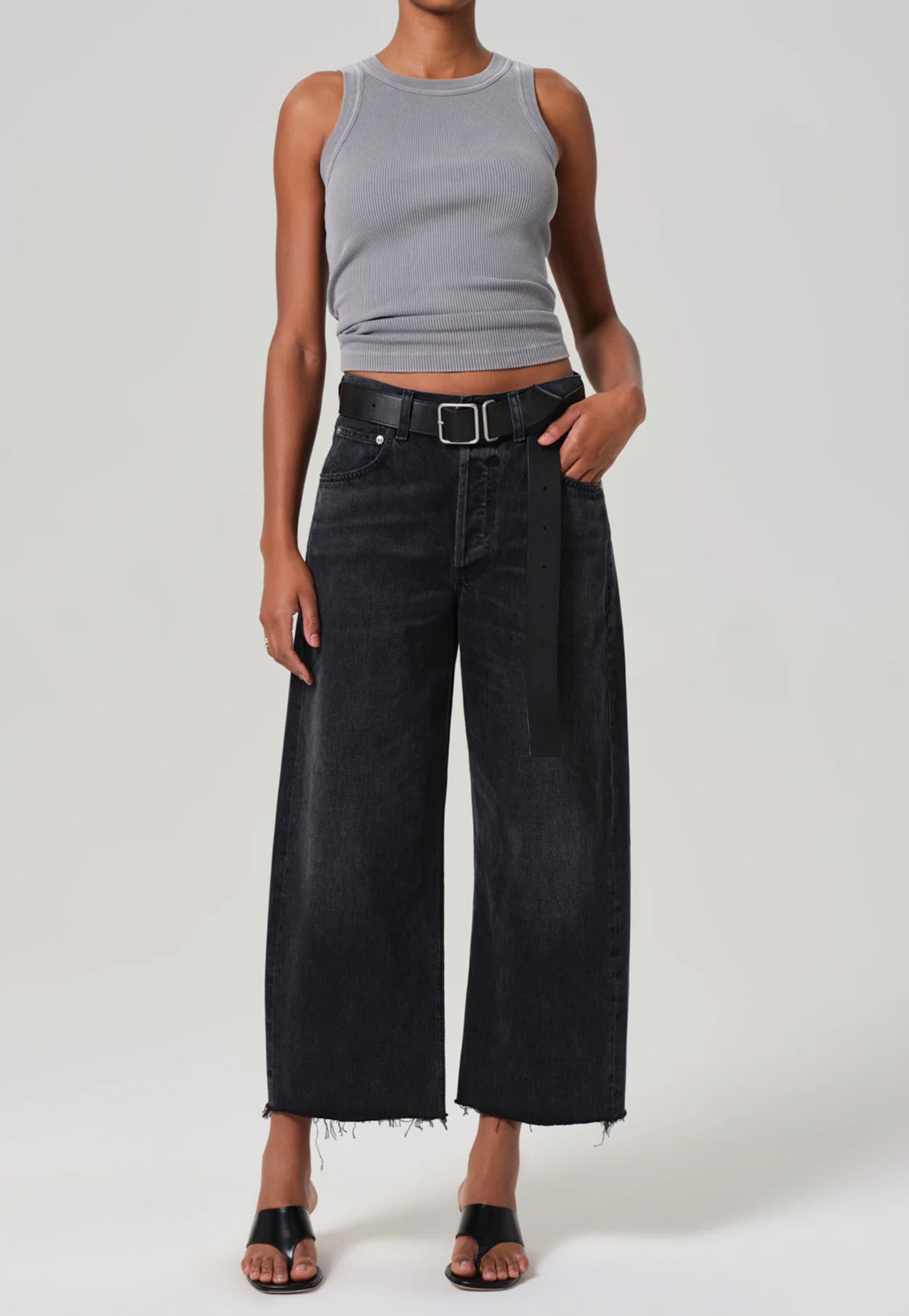 Ayla Raw Hem Crop Jean - Bronson