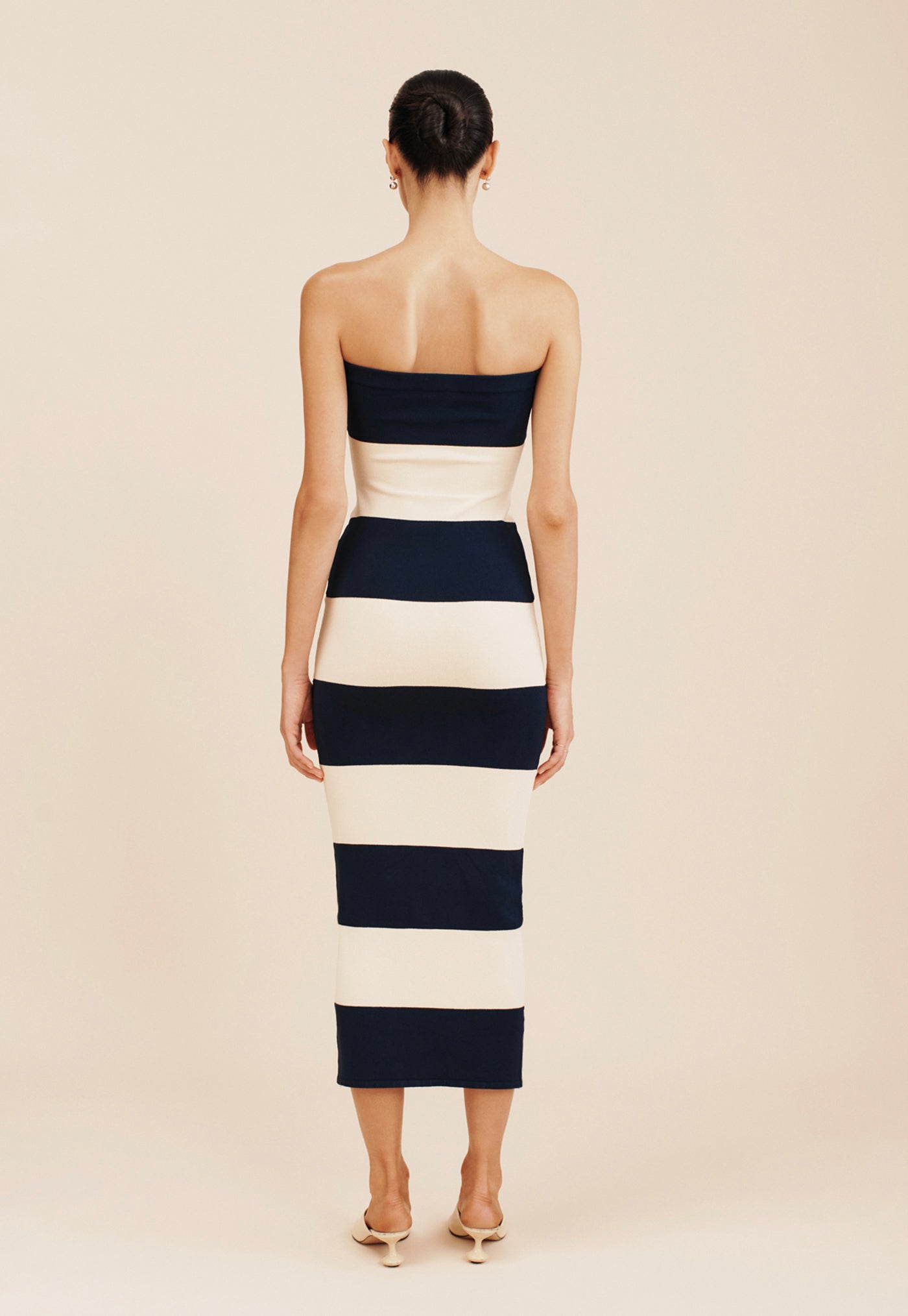 Theo Strapless Dress - Ink/Cream