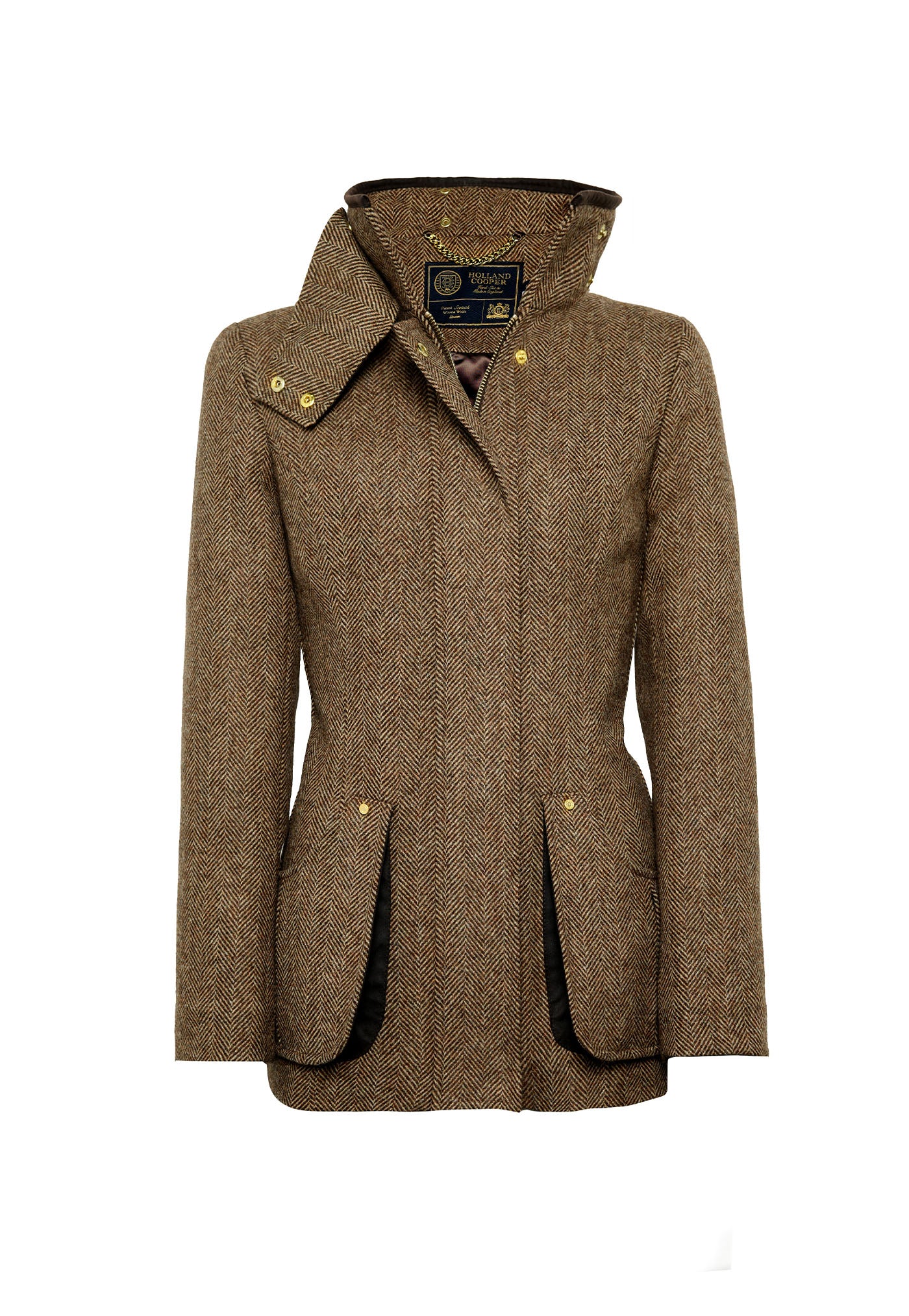 Country Classic Jacket - Large Scale Brown Herringbone