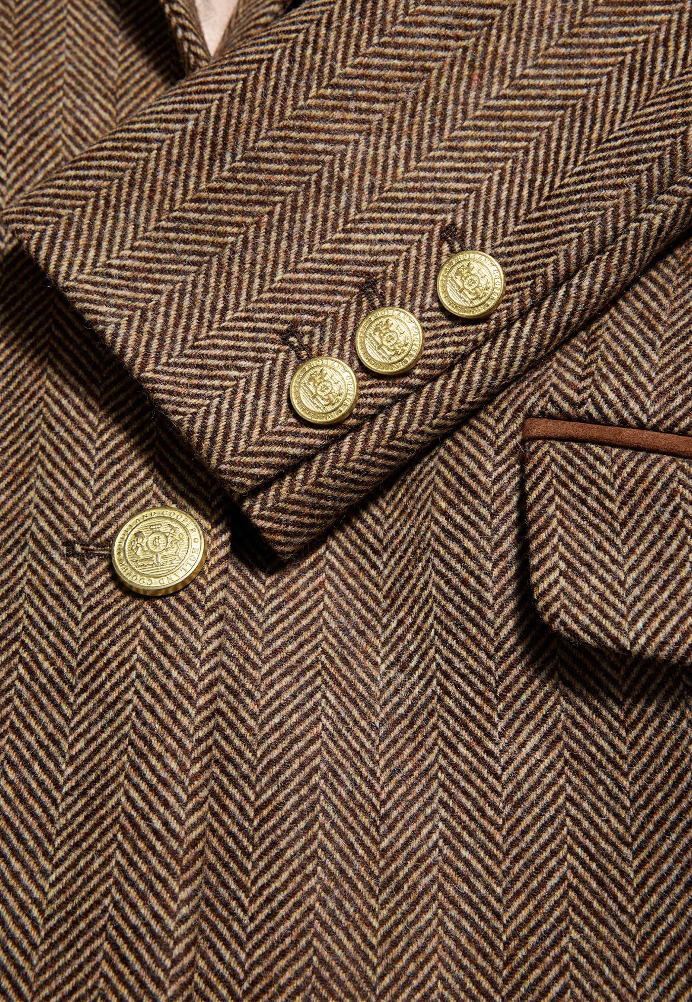 Highgrove Coat - Large Scale Brown Herringbone