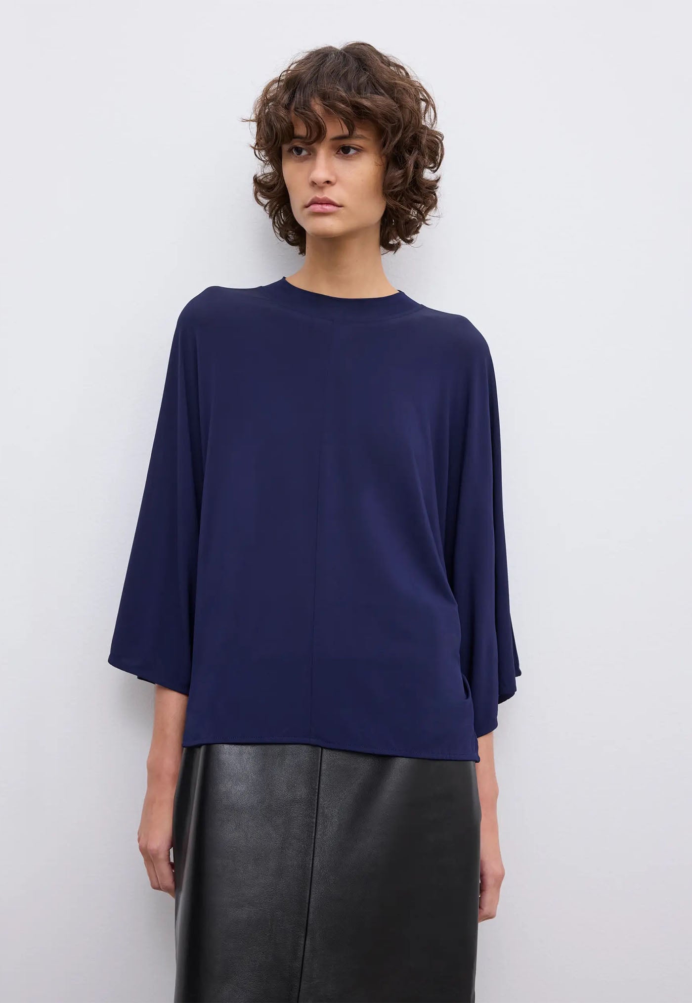 Jersey Kimono Top - Navy Blue