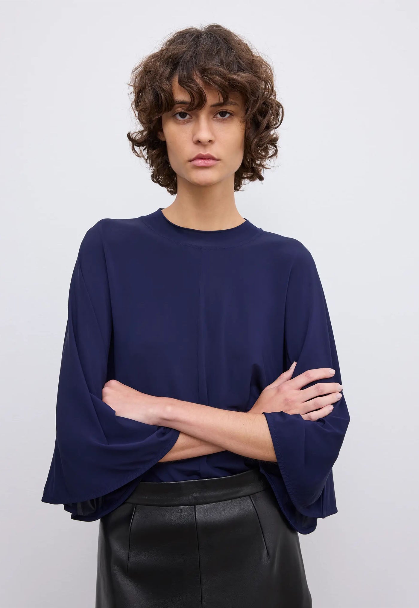 Jersey Kimono Top - Navy Blue