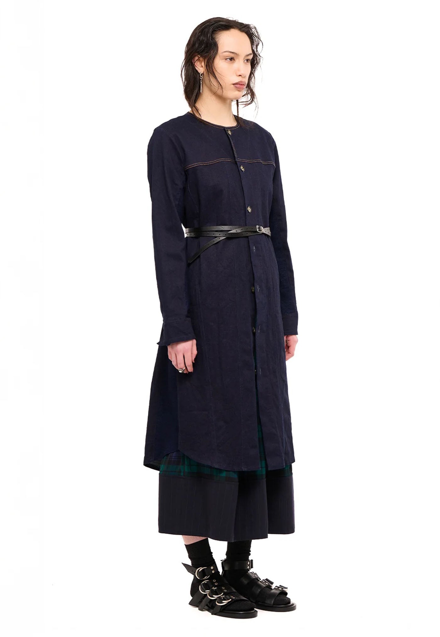Denim Coat Dress - Indigo