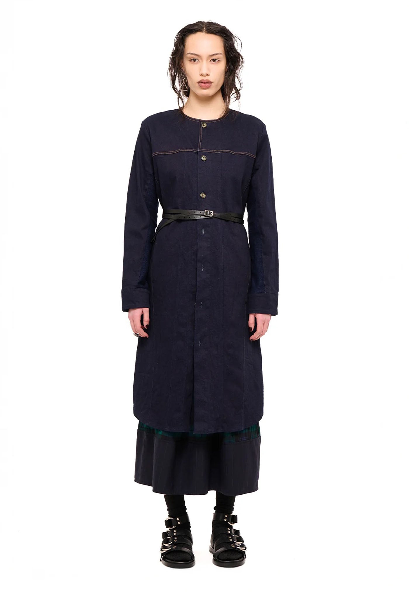 Denim Coat Dress - Indigo