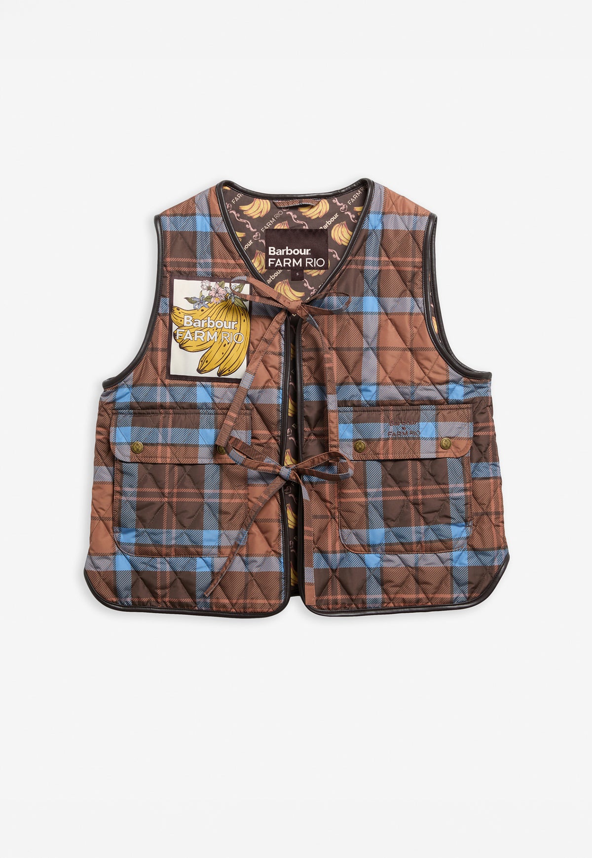 Barbour x Farm Rio Fernanda Liner - Tropical Tea Tartan/Brown Banana
