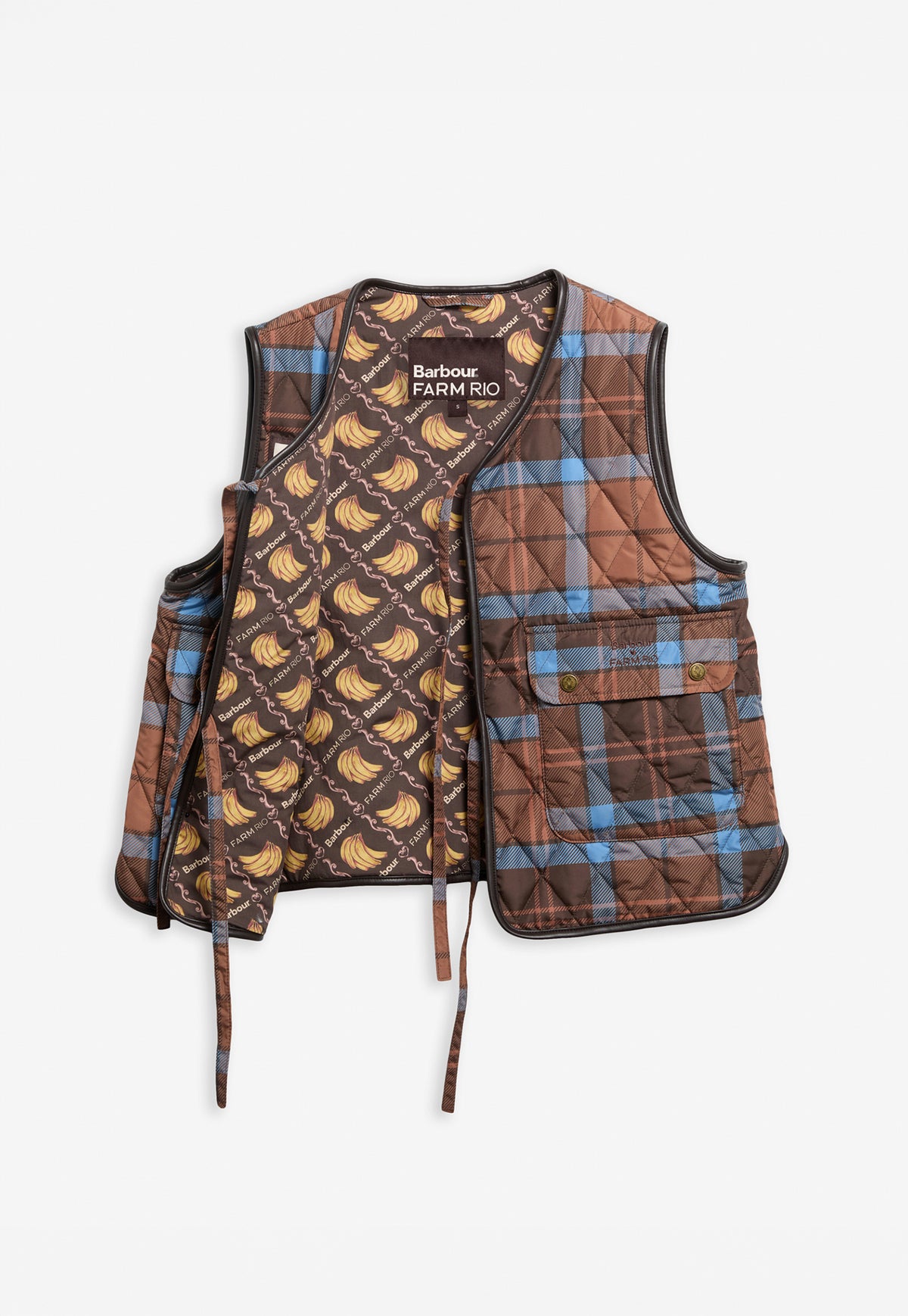 Barbour x Farm Rio Fernanda Liner - Tropical Tea Tartan/Brown Banana