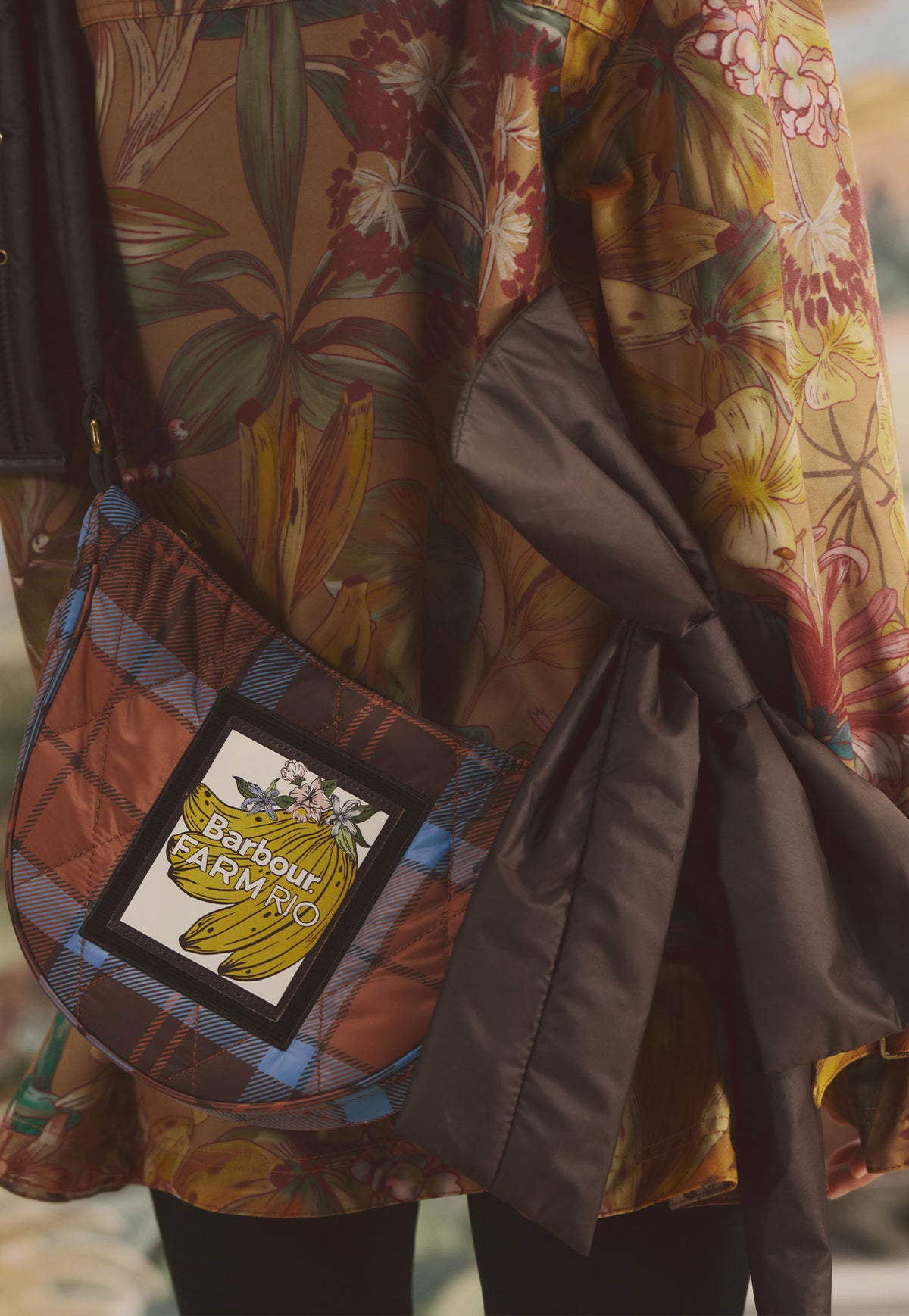 Barbour x Farm Rio Fernanda Small Sling Bag - Tropical Tea Tartan