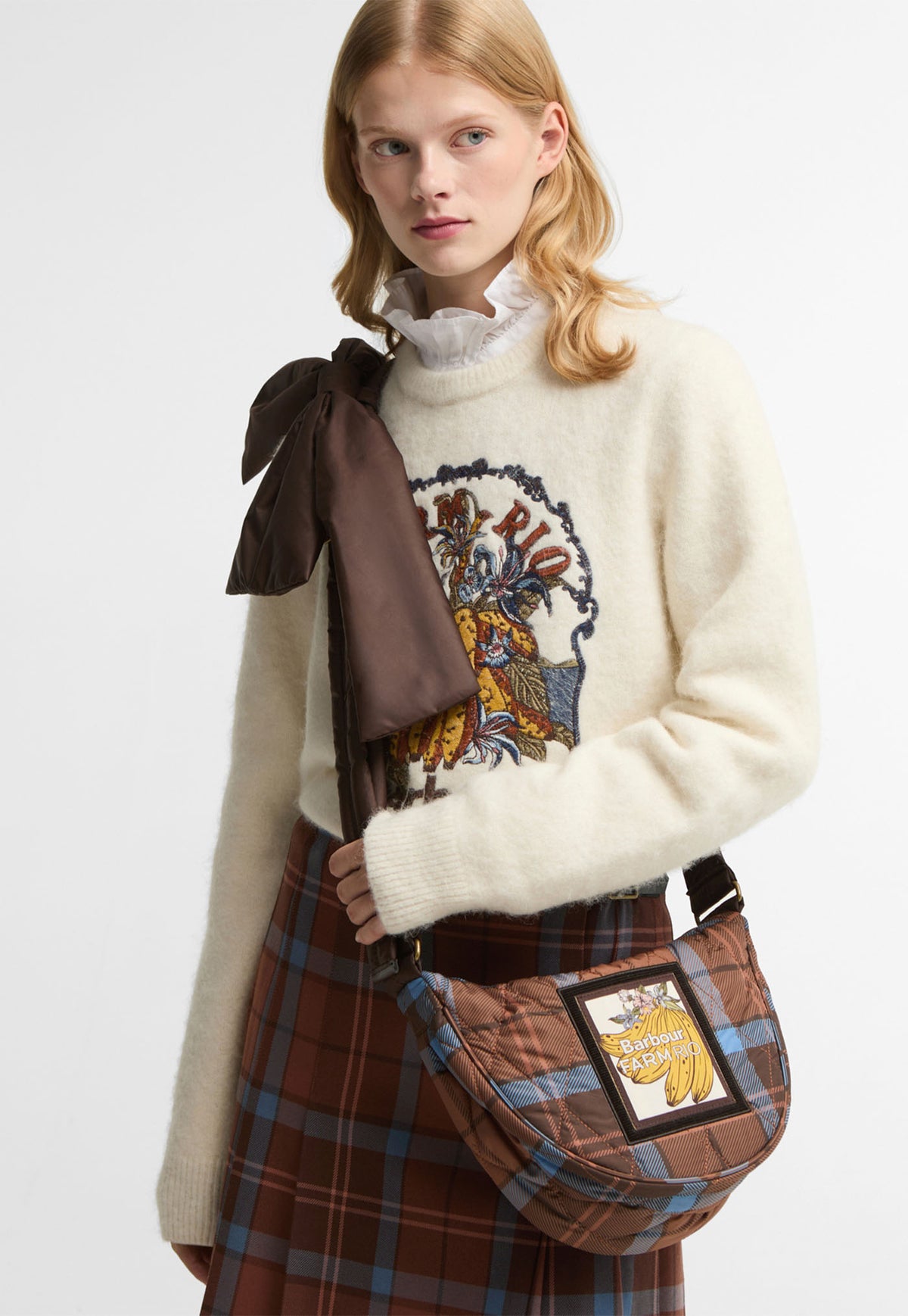 Barbour x Farm Rio Fernanda Small Sling Bag - Tropical Tea Tartan