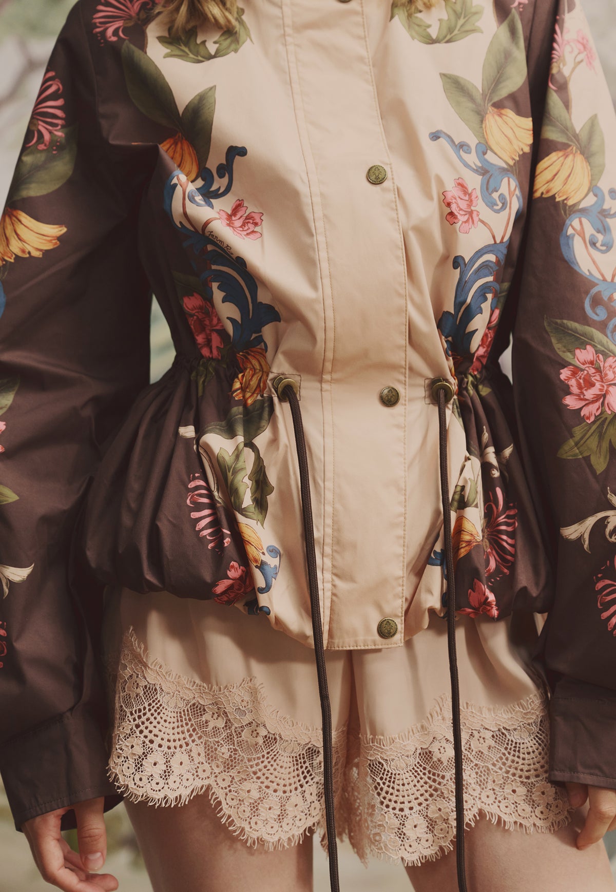 Barbour x Farm Rio Mandevilla Showerproof Jacket - Bloom In Between/Brown Banana