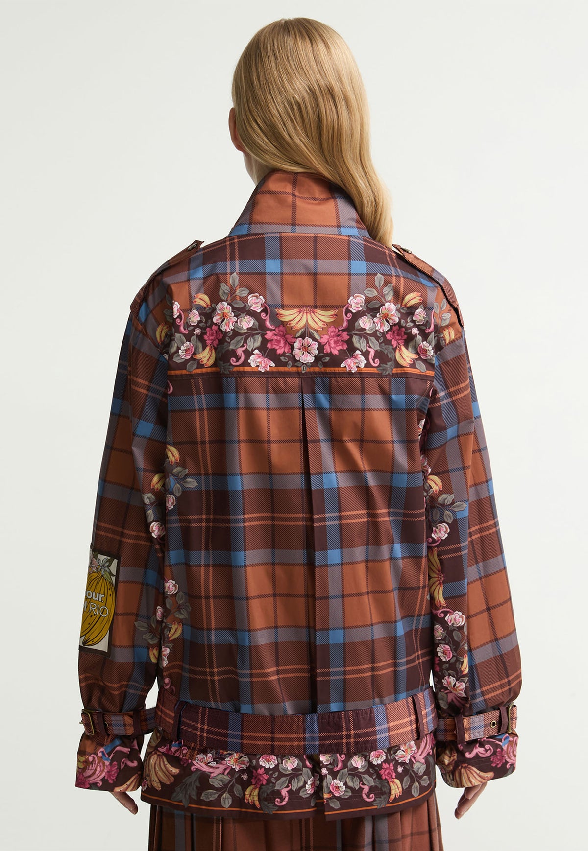 Barbour x Farm Rio Petrea Showerproof Jacket - Tropical Tea Tartan/Banana
