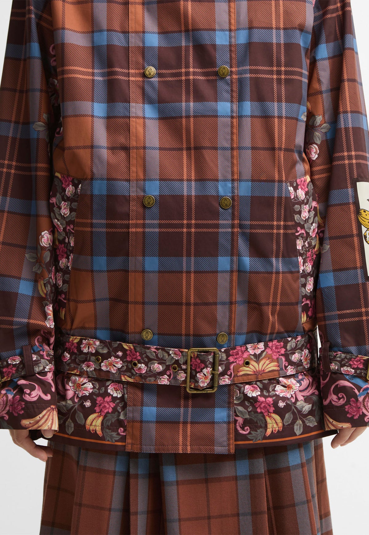 Barbour x Farm Rio Petrea Showerproof Jacket - Tropical Tea Tartan/Banana
