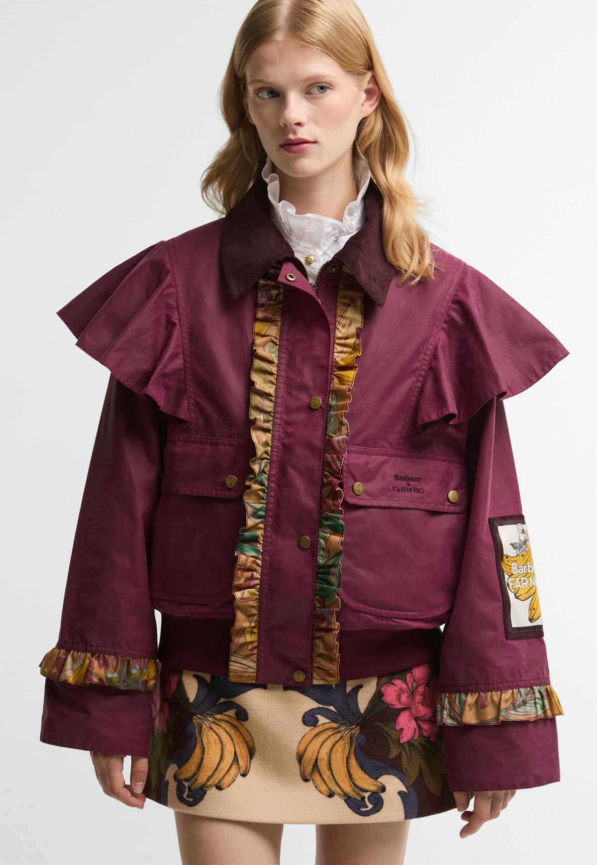 Barbour x Farm Rio Serra Wax - Wine/Banana Groove