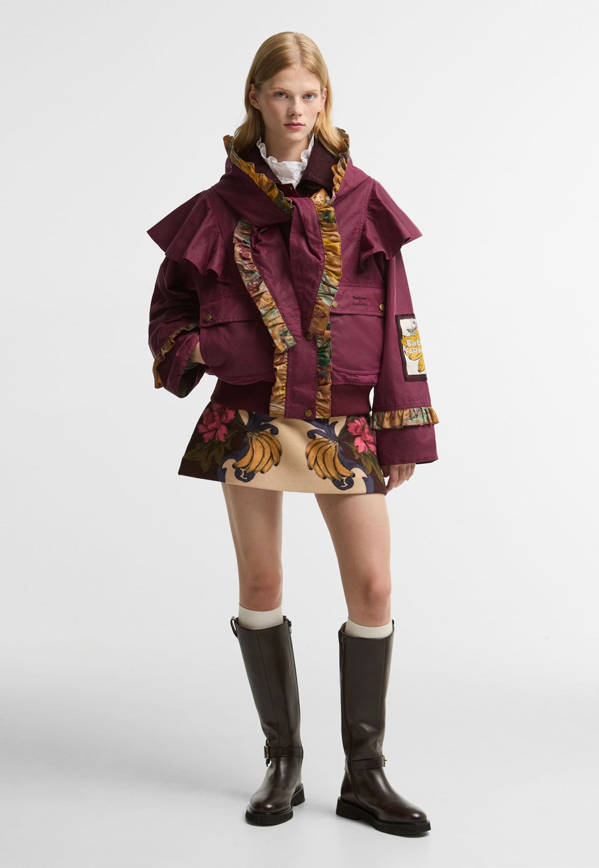 Barbour x Farm Rio Serra Wax - Wine/Banana Groove