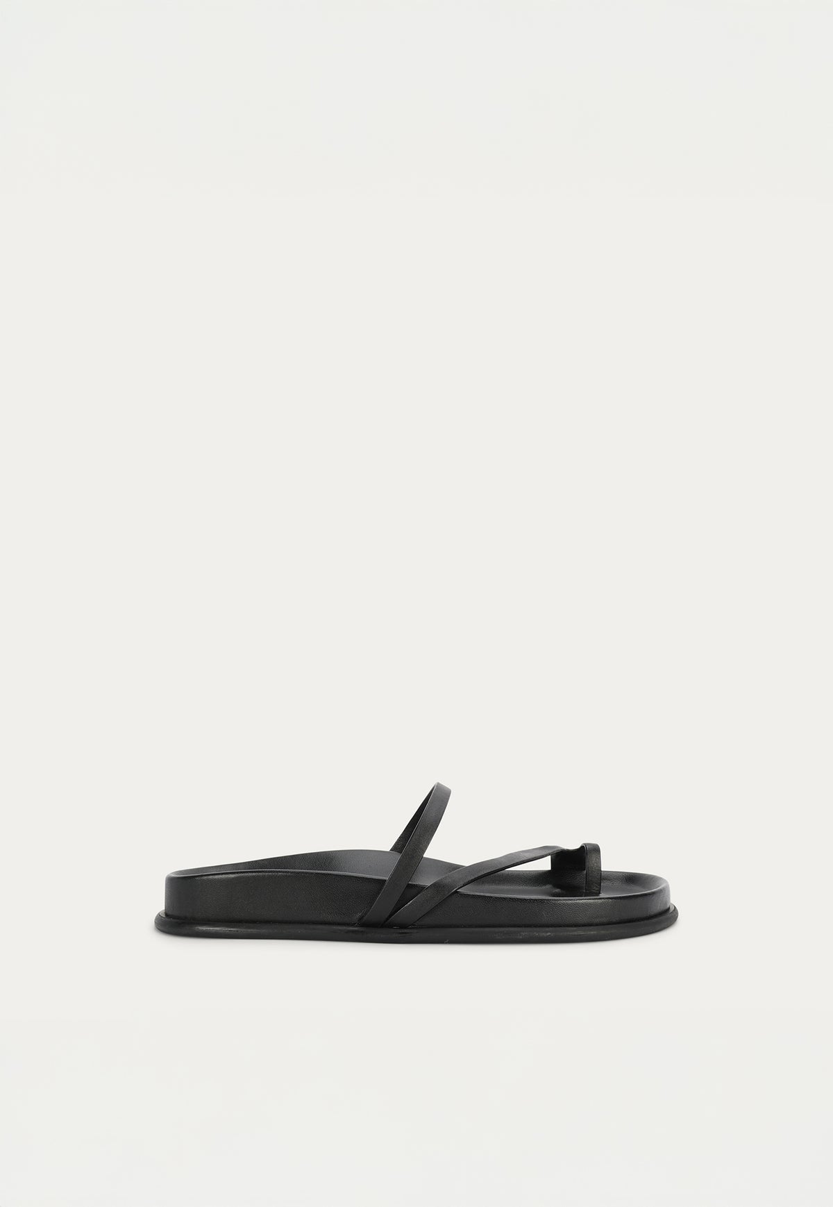 Deadly Ponies Ariadne Slide in Black, crafted from premium calf nappa leather.