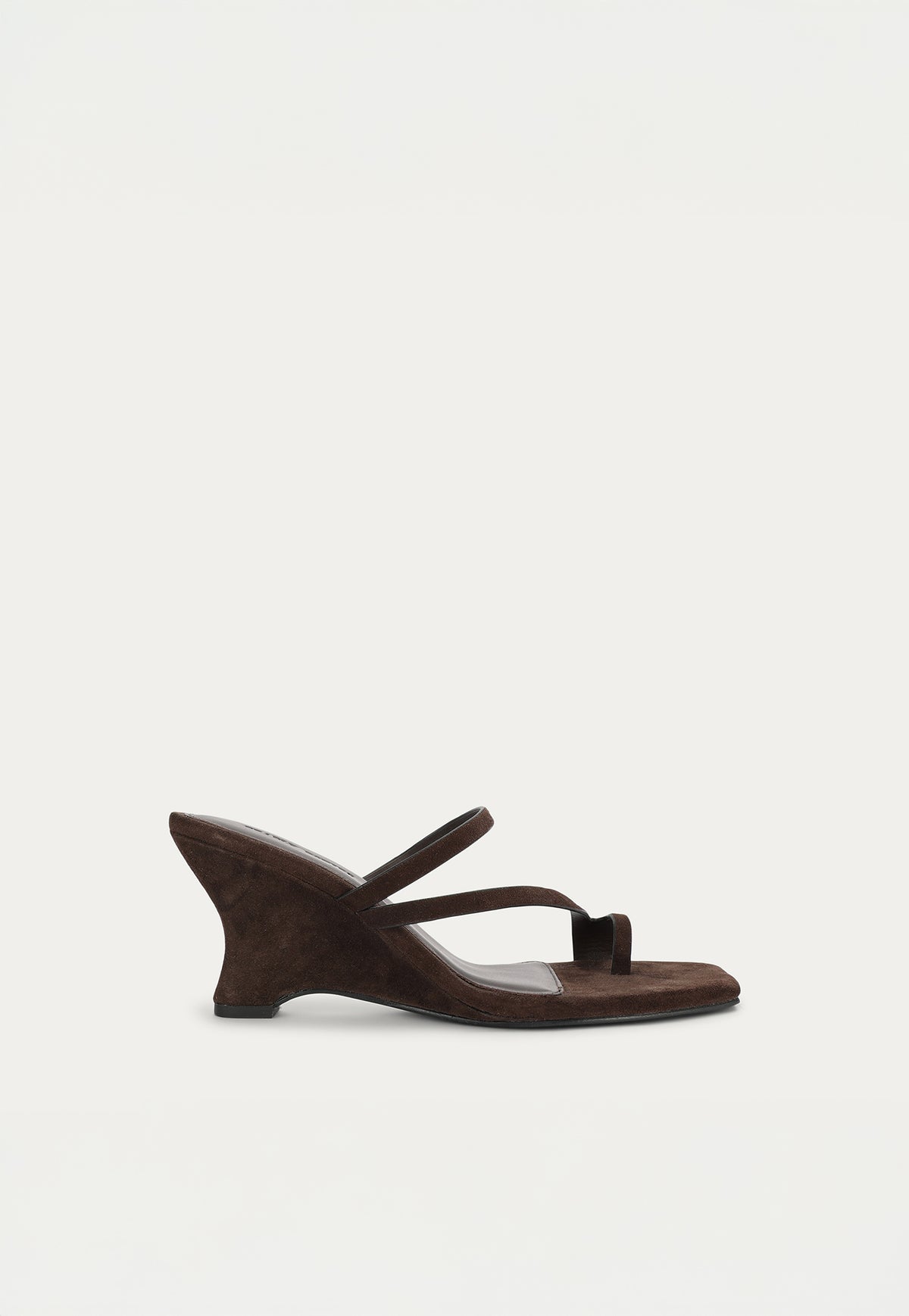 Deadly Ponies Ariadne Wedge in Java Suede, featuring a suede upper and 8.5cm wedge heel.