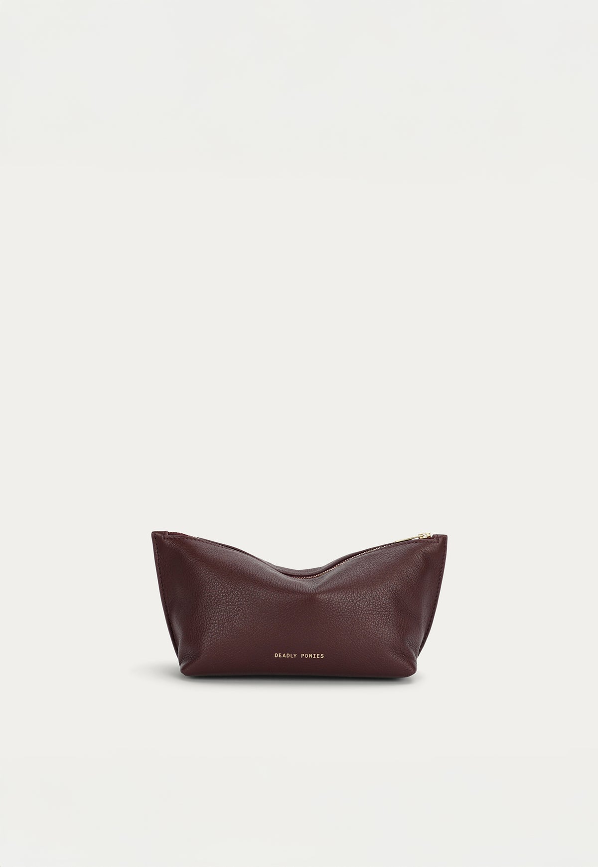 Deadly Ponies Medium Poucher in Dark Cherry, crafted from premium calf nappa leather.