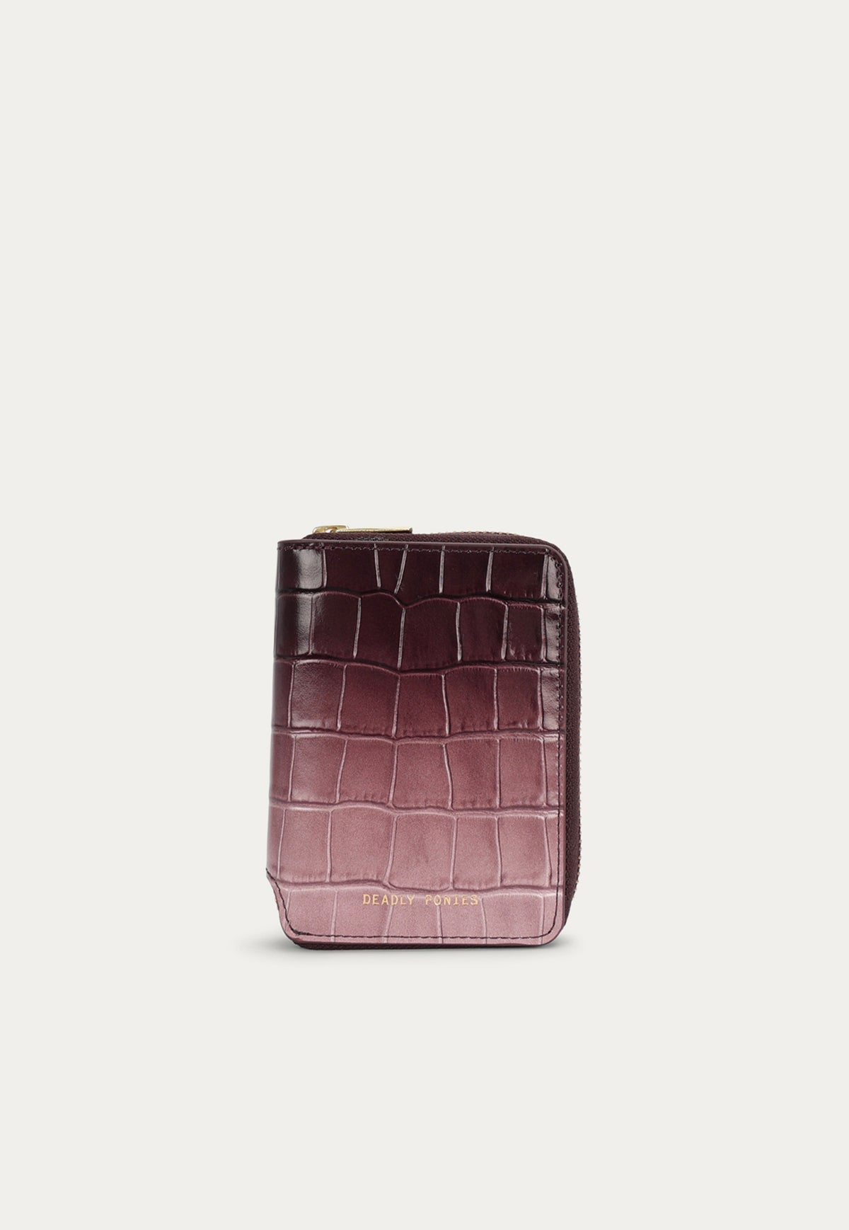 Deadly Ponies Mini Wallet in Eclipse Croc, crafted from premium croc-embossed calf leather.