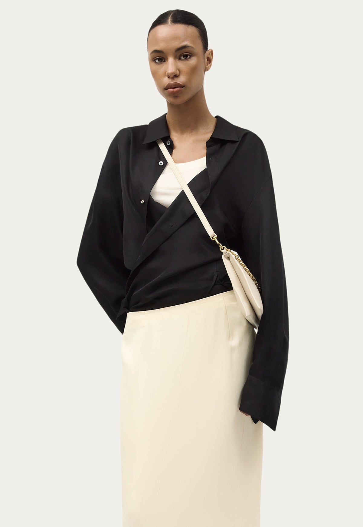 Deadly Ponies Mr Siamese Bag in Milk with detachable adjustable shoulder and crossbody strap.