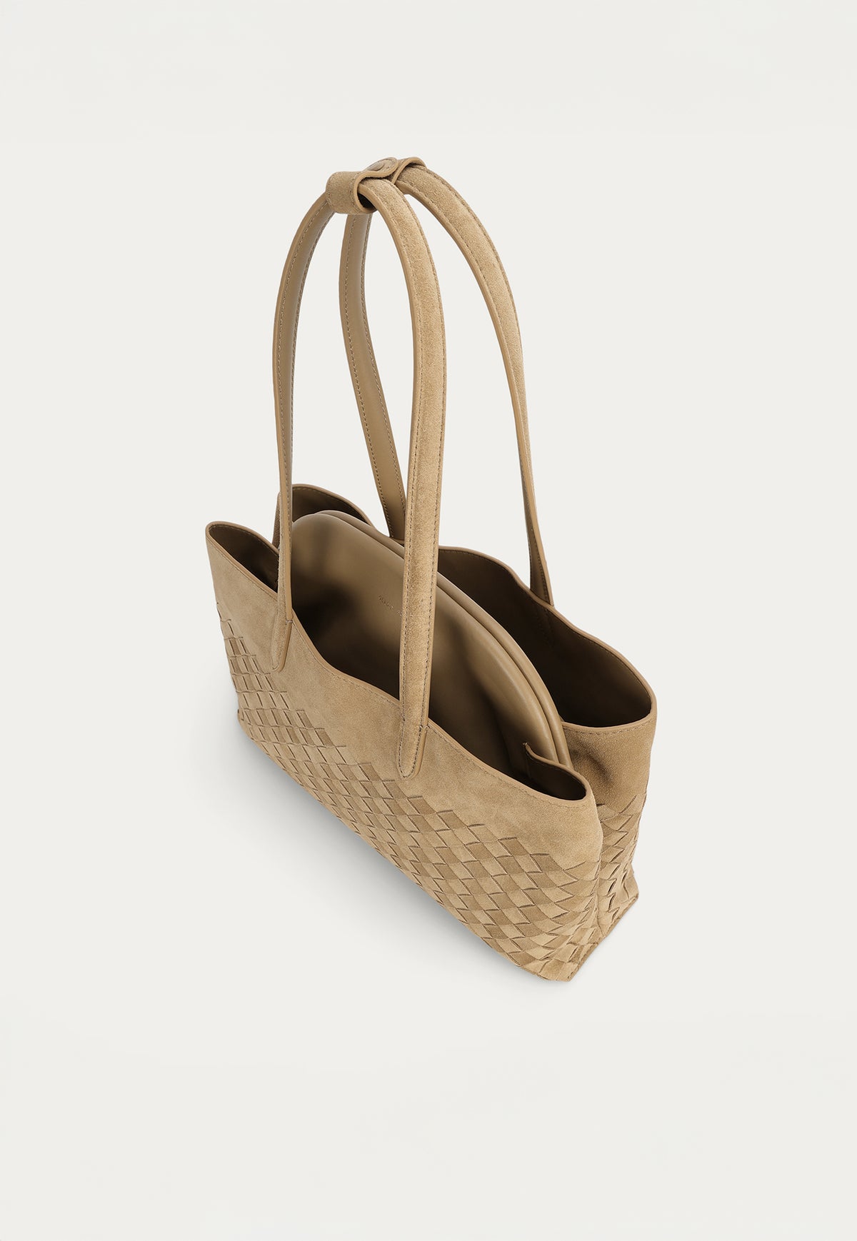 Vault Tote - Oat Woven Suede