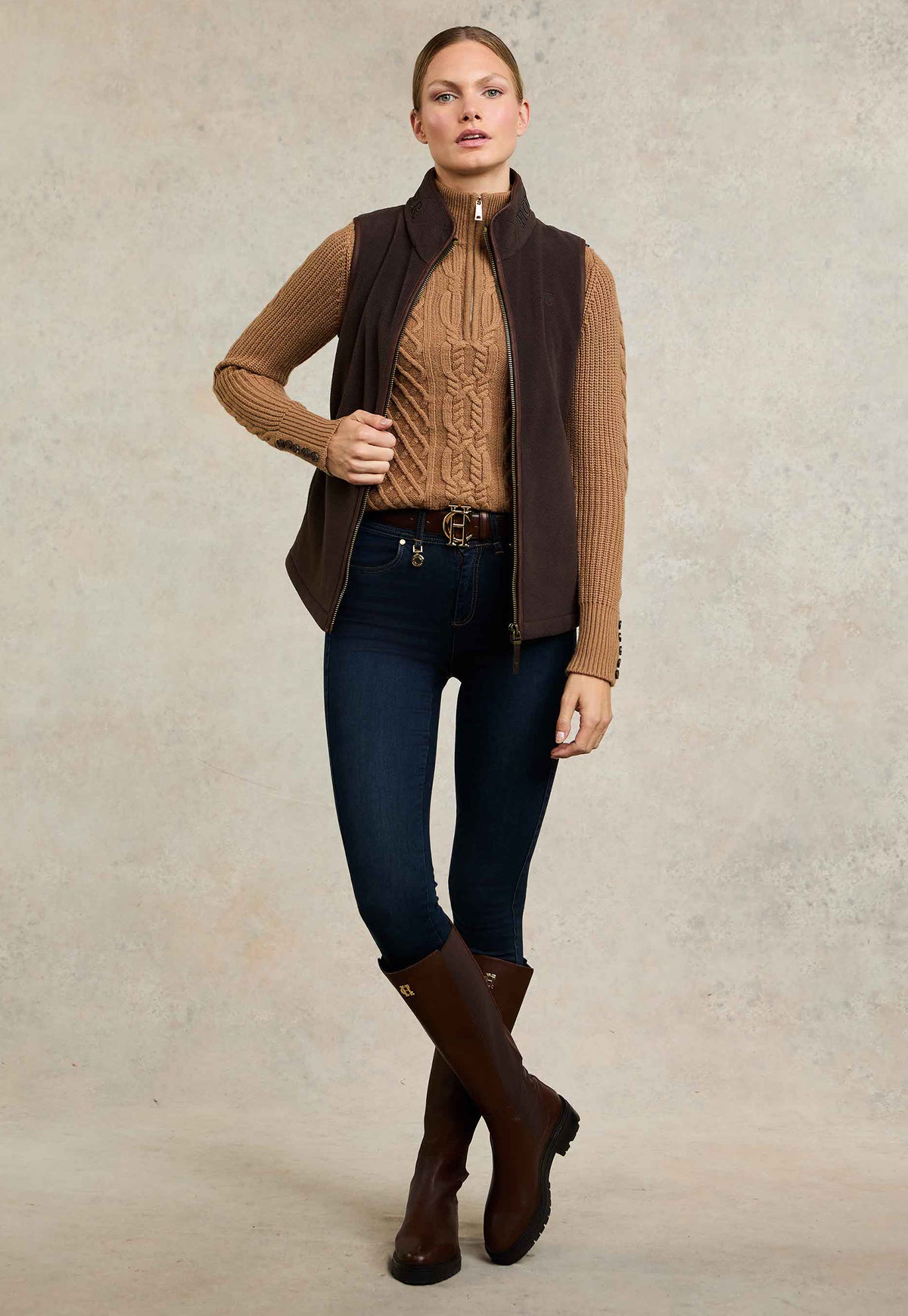 Country Fleece Gilet - Chocolate