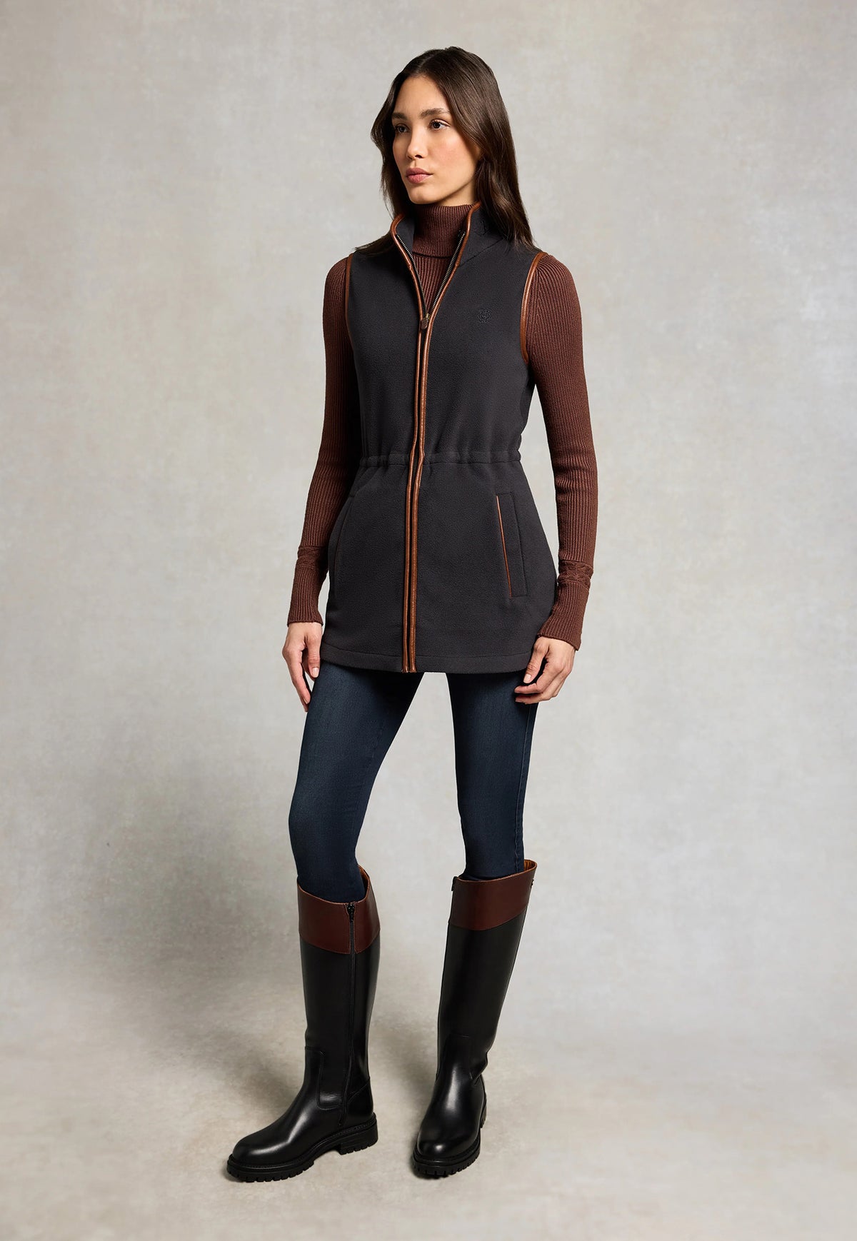 Country Longline Fleece Gilet - Ink Navy