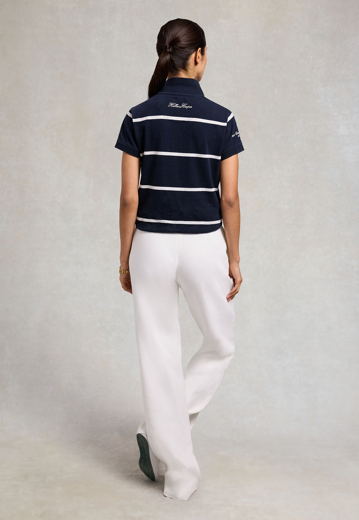 Heritage Short Sleeve Stripe Polo Shirt - Ink Navy