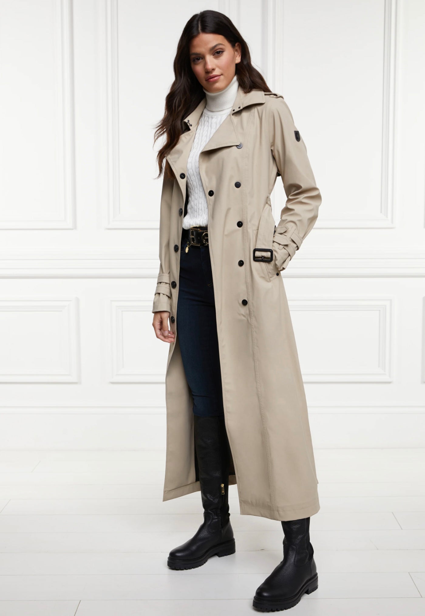 Kendall Waterproof Full Length Trench Coat - Stone sold by Angel Divine