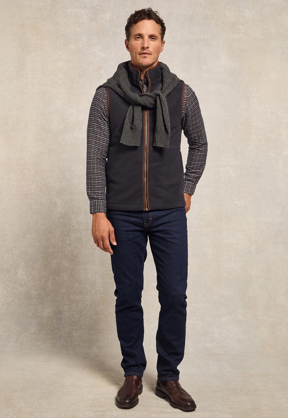 Men's Country Fleece Gilet - Ink Navy