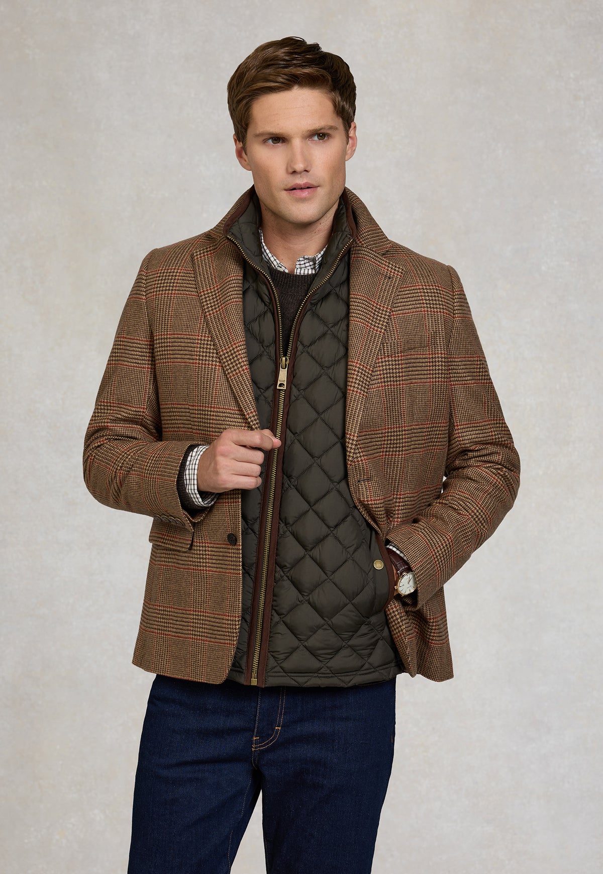 Men's Country Quilted Gilet - Khaki